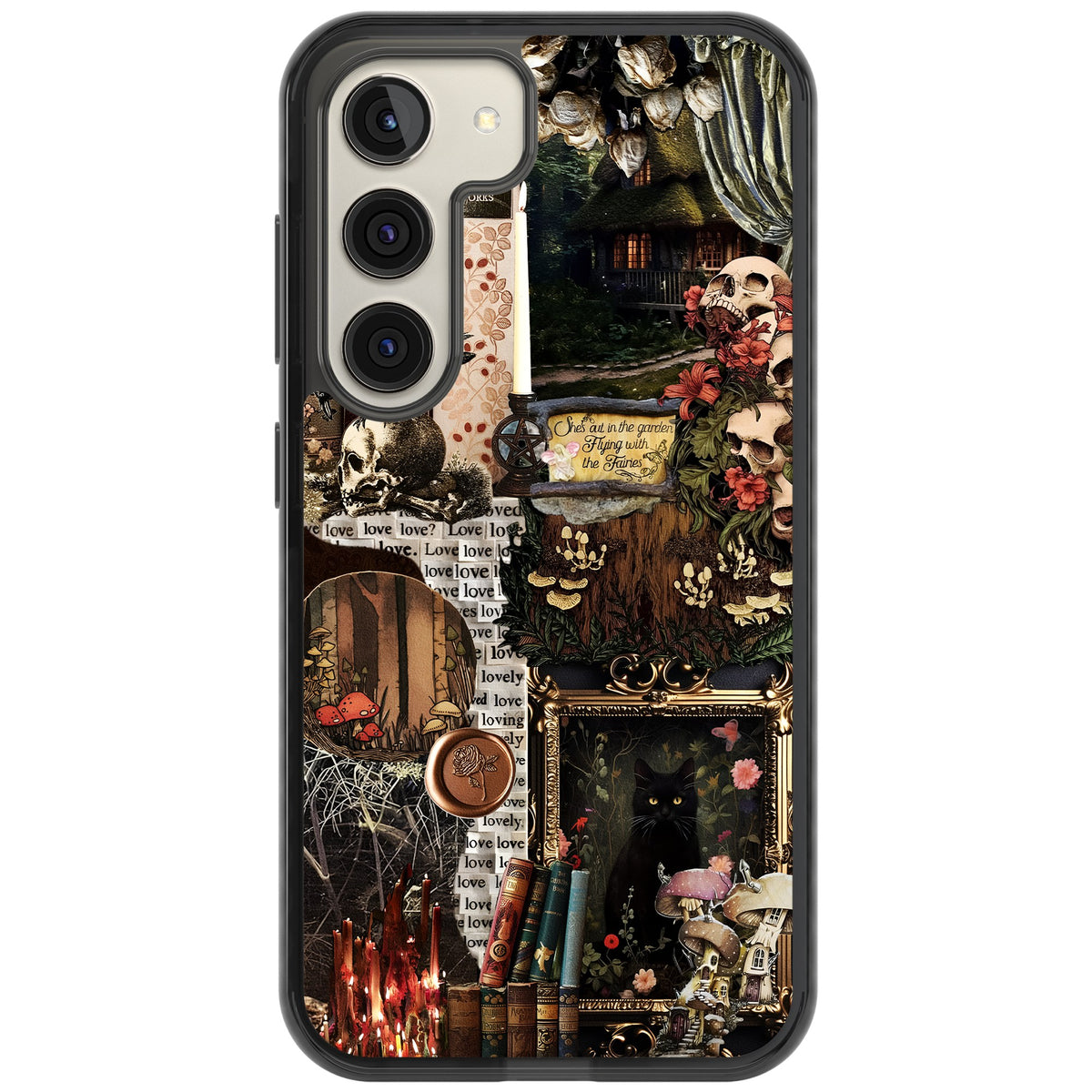 Academia Collage Samsung S22 / Samsung S22 Plus / Samsung S23 / Samsung S23 Plus / Samsung S24 / Samsung S24 Plus Impact Black Phone Case front