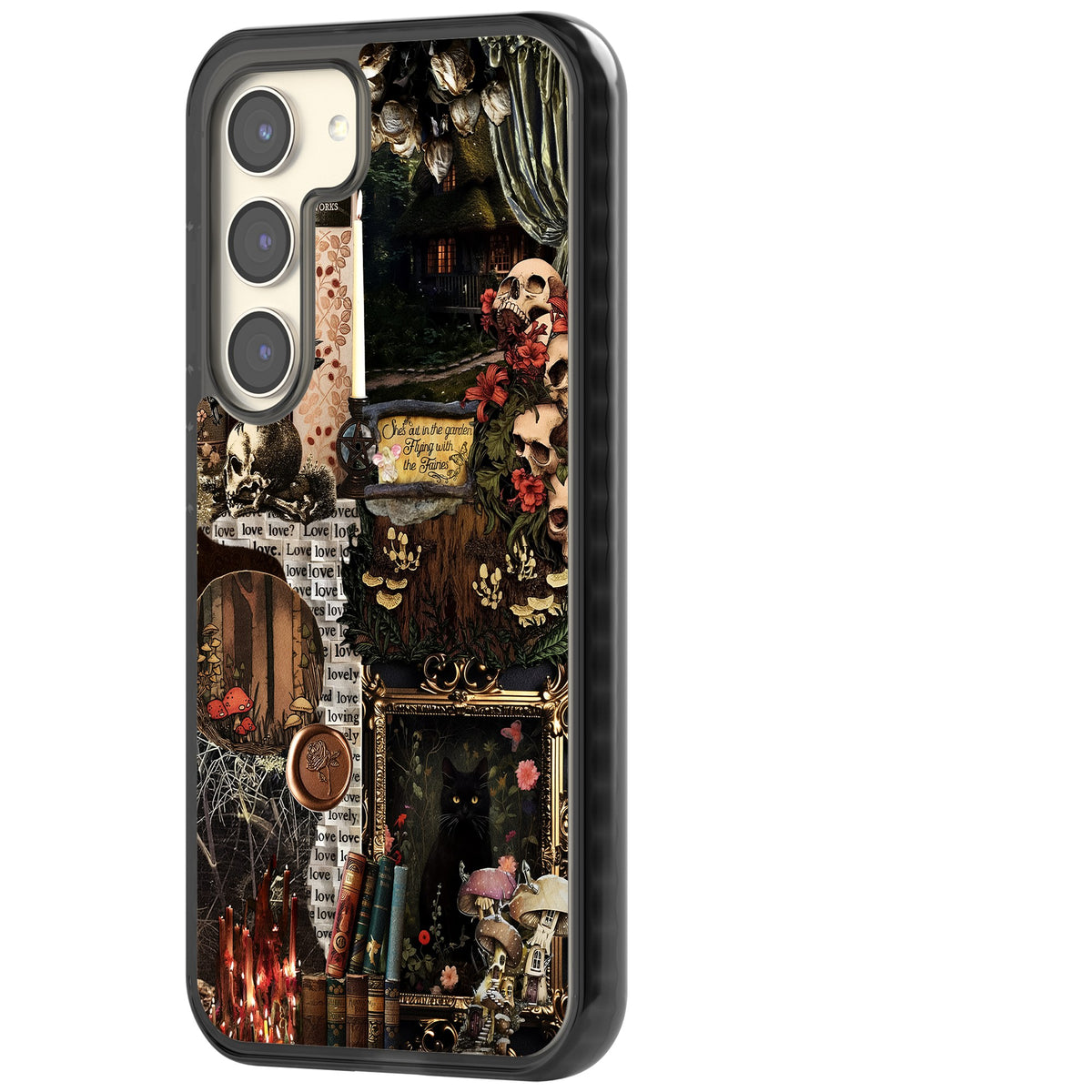 Academia Collage Samsung S22 / Samsung S22 Plus / Samsung S23 / Samsung S23 Plus / Samsung S24 / Samsung S24 Plus Impact Black Phone Case side