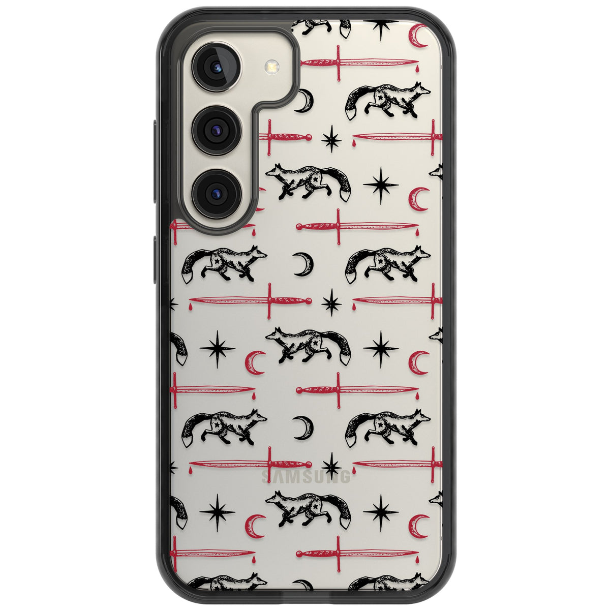 Blade & Crescent Samsung S22 / Samsung S22 Plus / Samsung S23 / Samsung S23 Plus / Samsung S24 / Samsung S24 Plus Impact Black Phone Case front