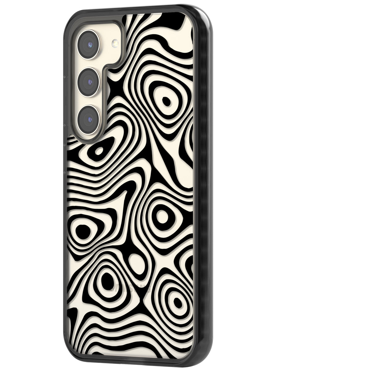 Dark Topographic Map Samsung S22 / Samsung S22 Plus / Samsung S23 / Samsung S23 Plus / Samsung S24 / Samsung S24 Plus Impact Black Phone Case side