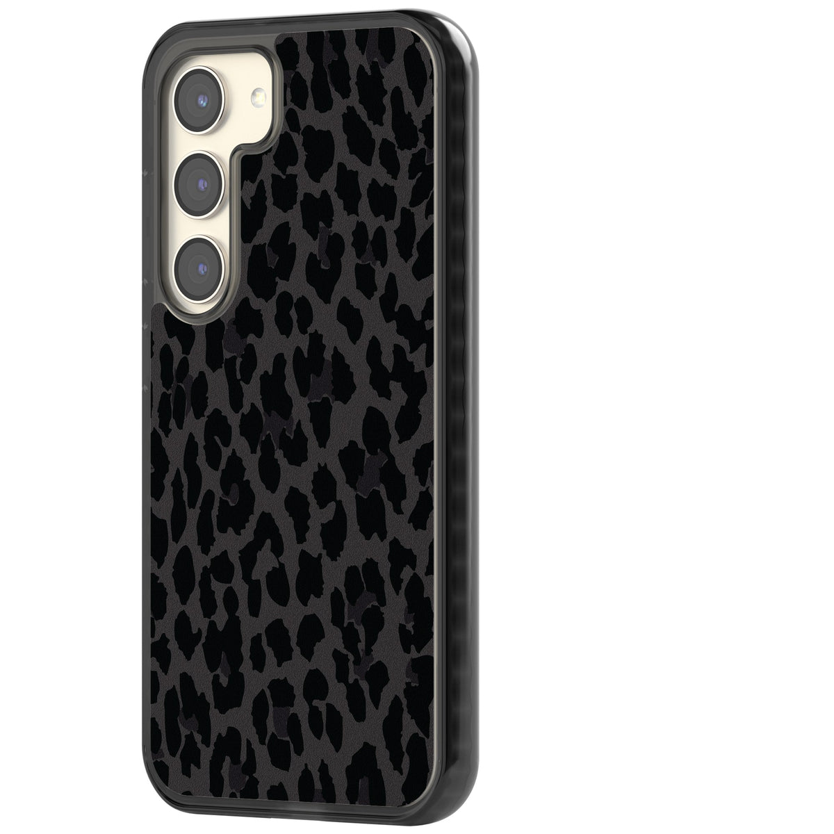 Dark Leopard Print Samsung S22 / Samsung S22 Plus / Samsung S23 / Samsung S23 Plus / Samsung S24 / Samsung S24 Plus Impact Black Phone Case side