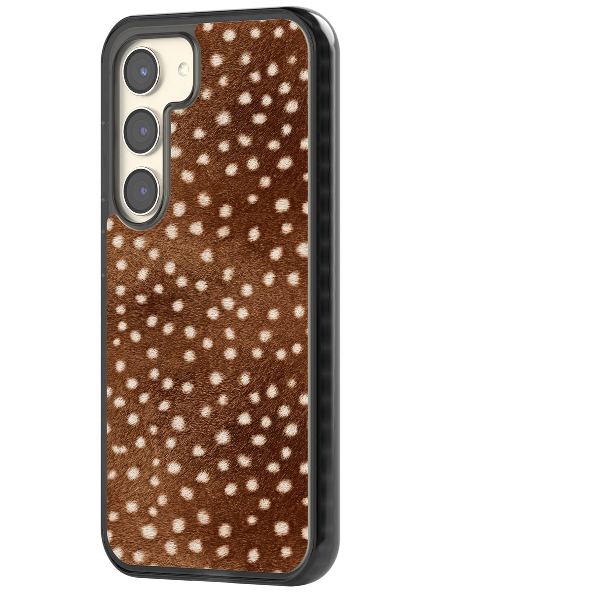 Deer Print Samsung S22 / Samsung S22 Plus / Samsung S23 / Samsung S23 Plus / Samsung S24 / Samsung S24 Plus Impact Black Phone Case side