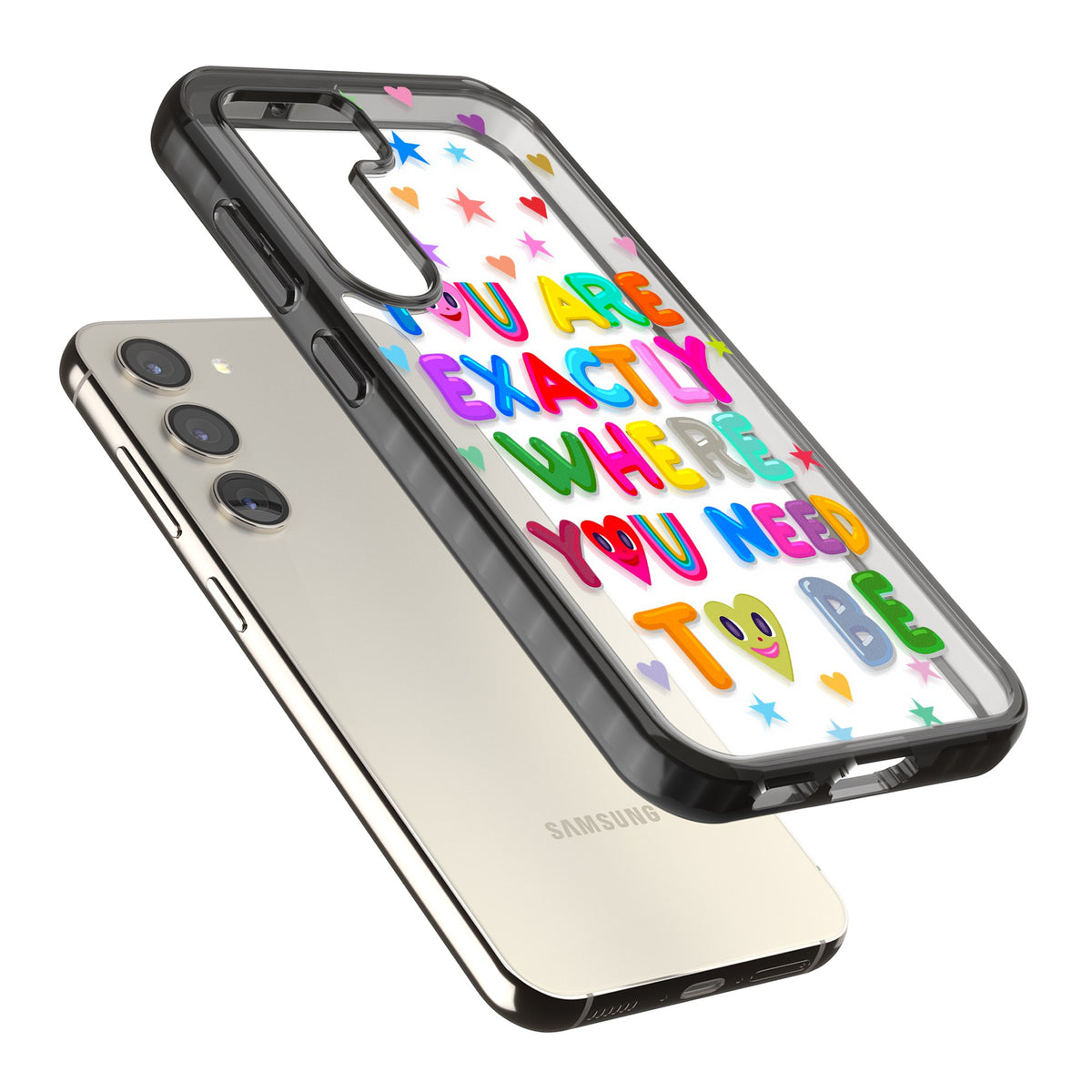 Exactly Where You Need To Be Samsung S22 / Samsung S22 Plus / Samsung S23 / Samsung S23 Plus / Samsung S24 / Samsung S24 Plus Impact Black Phone Case angled