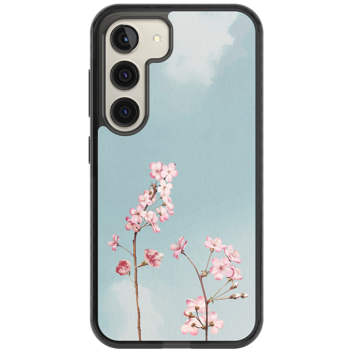 Blossom Flower Sky Samsung S22 / Samsung S22 Plus / Samsung S23 / Samsung S23 Plus / Samsung S24 / Samsung S24 Plus Impact Black Phone Case front