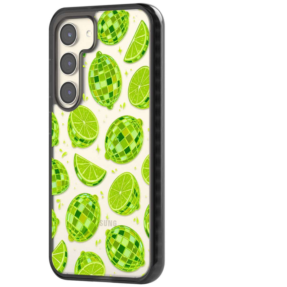 Disco Limes Samsung S22 / Samsung S22 Plus / Samsung S23 / Samsung S23 Plus / Samsung S24 / Samsung S24 Plus Impact Black Phone Case side