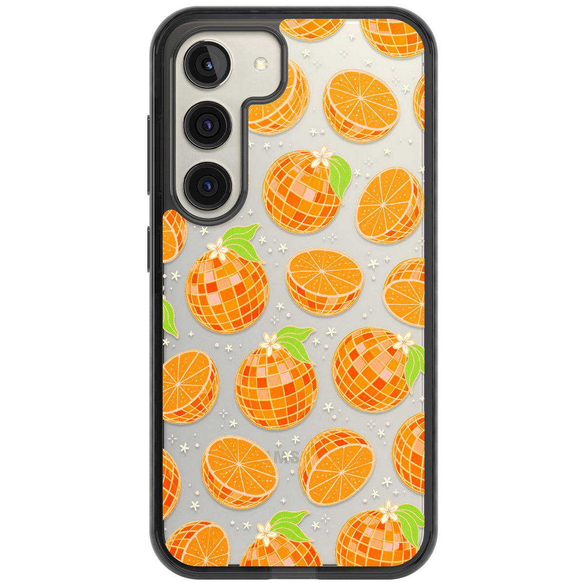 Disco Oranges Samsung S22 / Samsung S22 Plus / Samsung S23 / Samsung S23 Plus / Samsung S24 / Samsung S24 Plus Impact Black Phone Case front