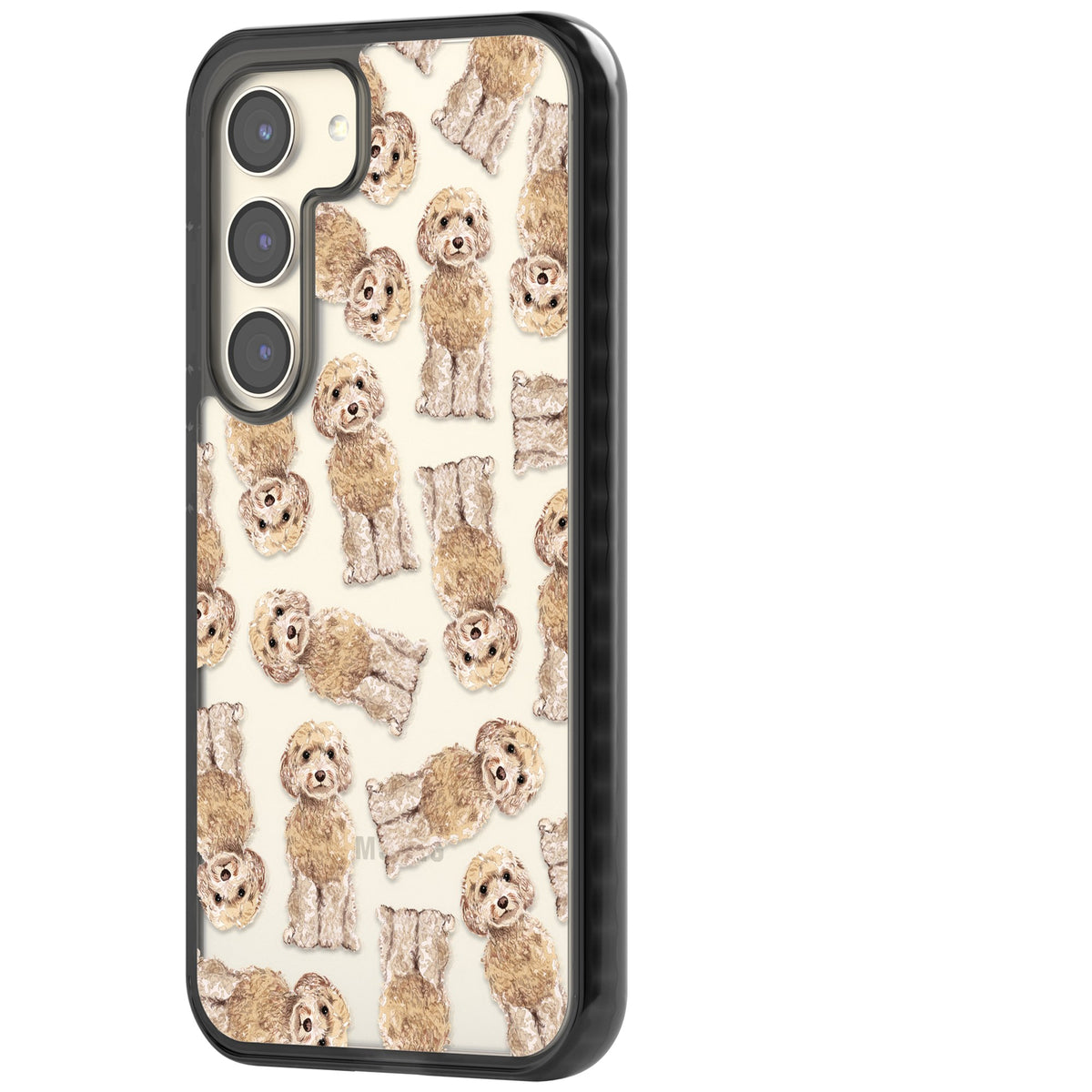 Cockapoo Patterned Samsung S22 / Samsung S22 Plus / Samsung S23 / Samsung S23 Plus / Samsung S24 / Samsung S24 Plus Impact Black Phone Case side