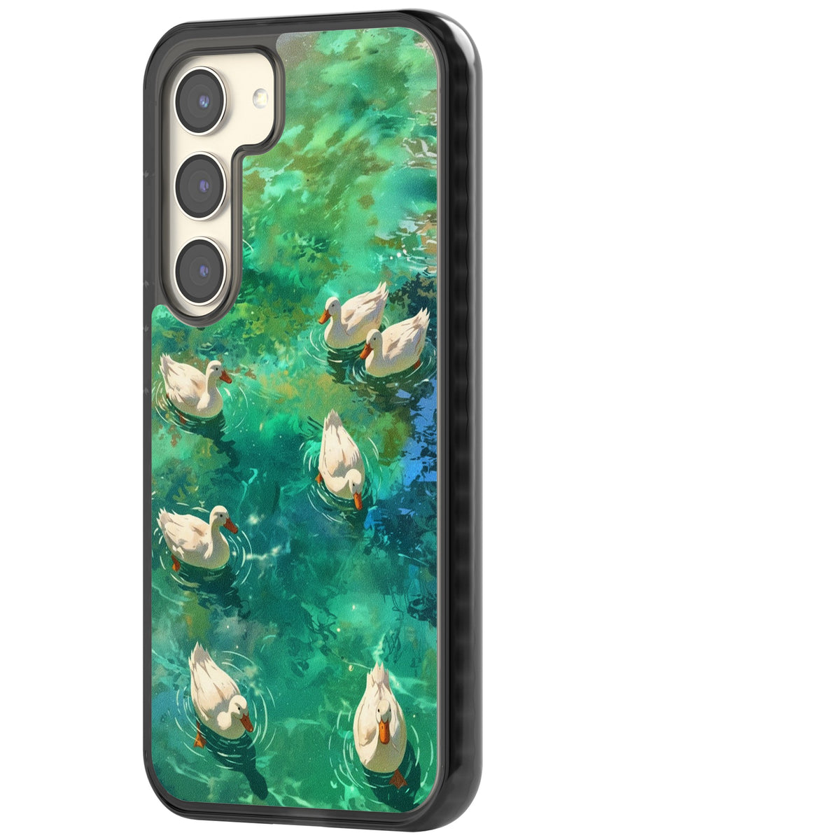Ducks In The Pond Samsung S22 / Samsung S22 Plus / Samsung S23 / Samsung S23 Plus / Samsung S24 / Samsung S24 Plus Impact Black Phone Case side