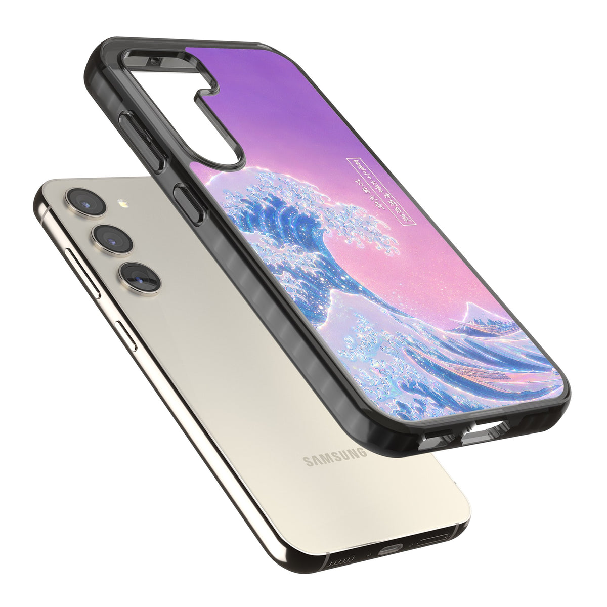The Great Opal Wave Samsung S22 / Samsung S22 Plus / Samsung S23 / Samsung S23 Plus / Samsung S24 / Samsung S24 Plus Impact Black Phone Case angled