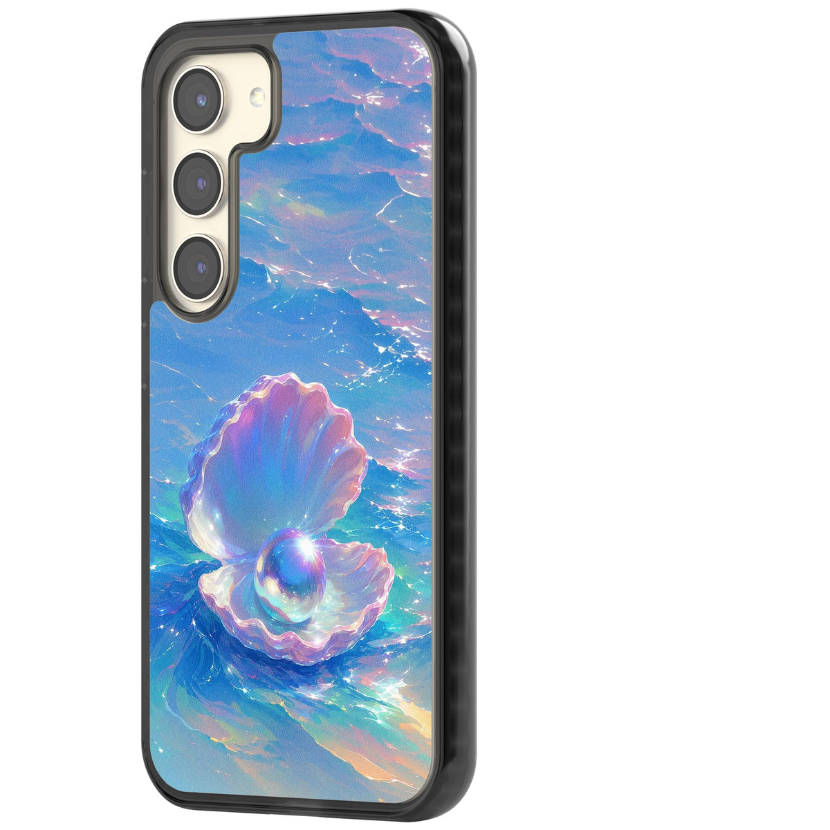 The Pearl Clam Samsung S22 / Samsung S22 Plus / Samsung S23 / Samsung S23 Plus / Samsung S24 / Samsung S24 Plus Impact Black Phone Case side