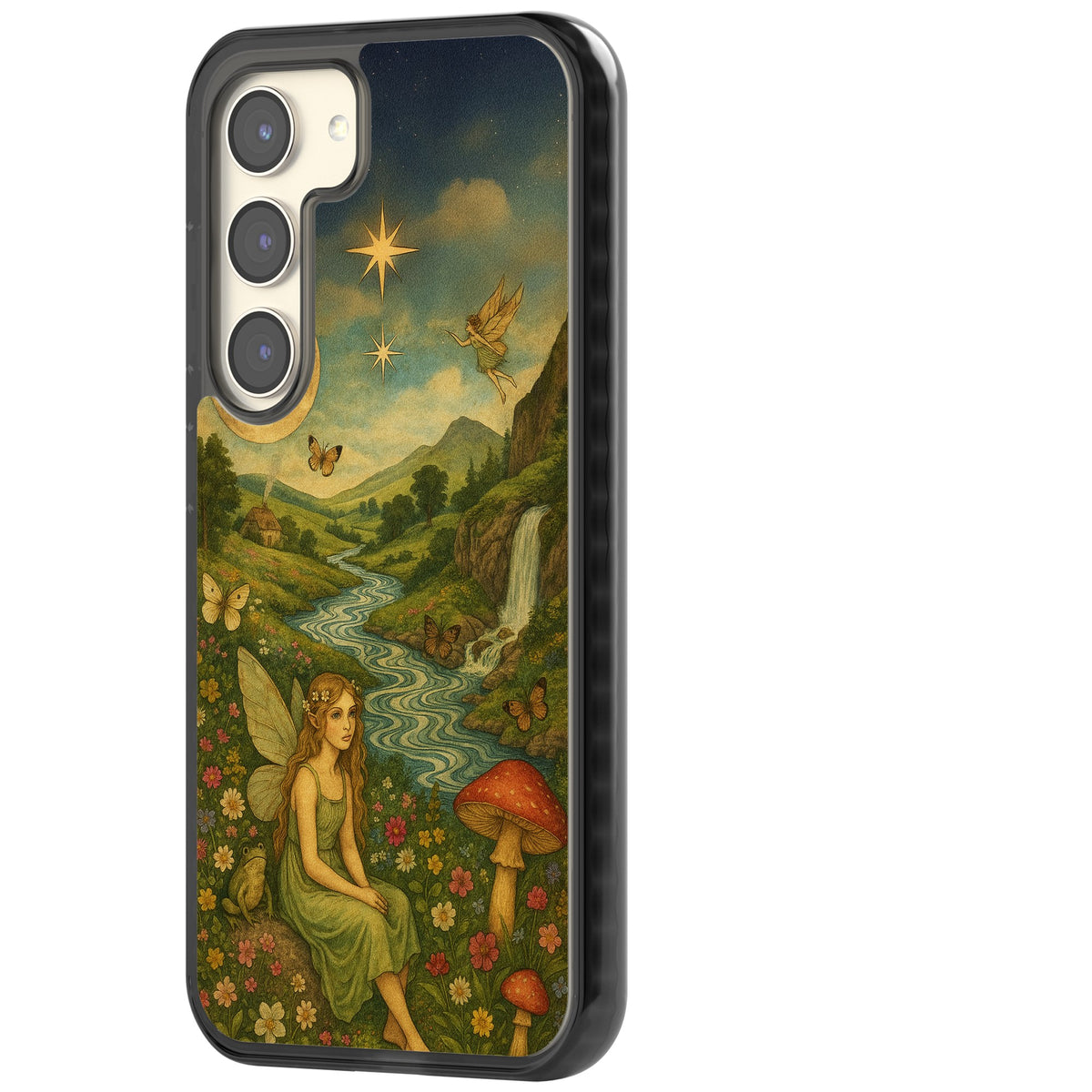 Nature Fairy Samsung S22 / Samsung S22 Plus / Samsung S23 / Samsung S23 Plus / Samsung S24 / Samsung S24 Plus Impact Black Phone Case side