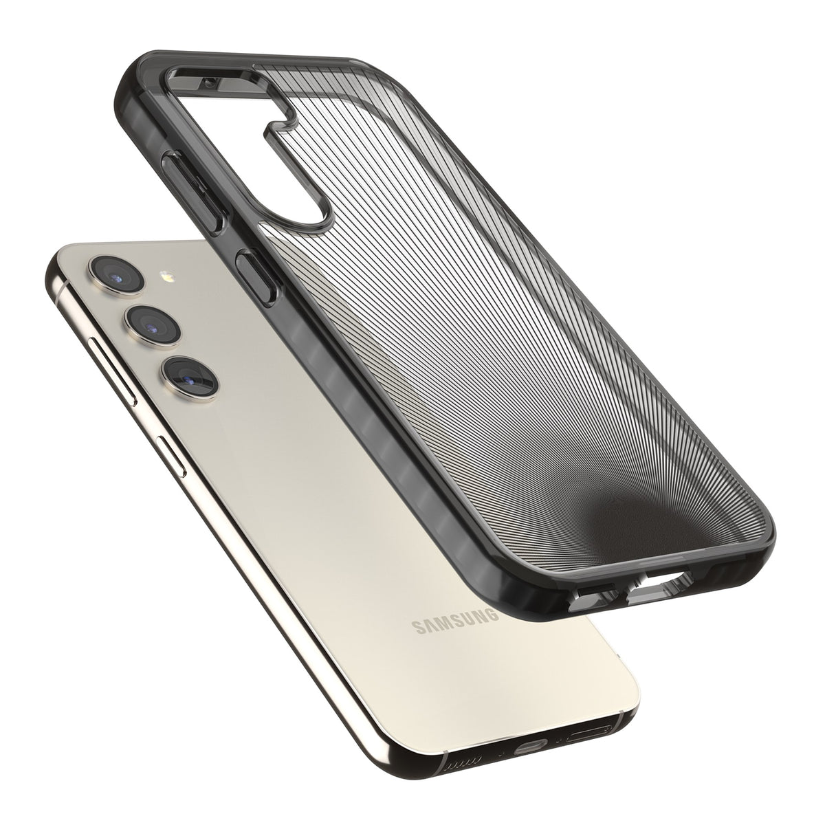 Linear Horizon Samsung S22 / Samsung S22 Plus / Samsung S23 / Samsung S23 Plus / Samsung S24 / Samsung S24 Plus Impact Black Phone Case angled
