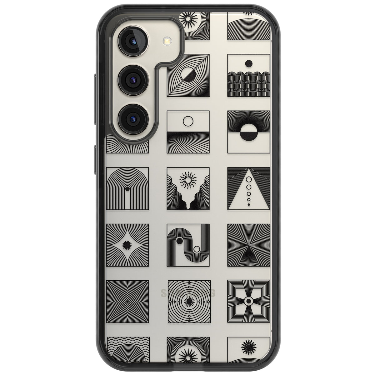 Abstract Geometric Samsung S22 / Samsung S22 Plus / Samsung S23 / Samsung S23 Plus / Samsung S24 / Samsung S24 Plus Impact Black Phone Case front