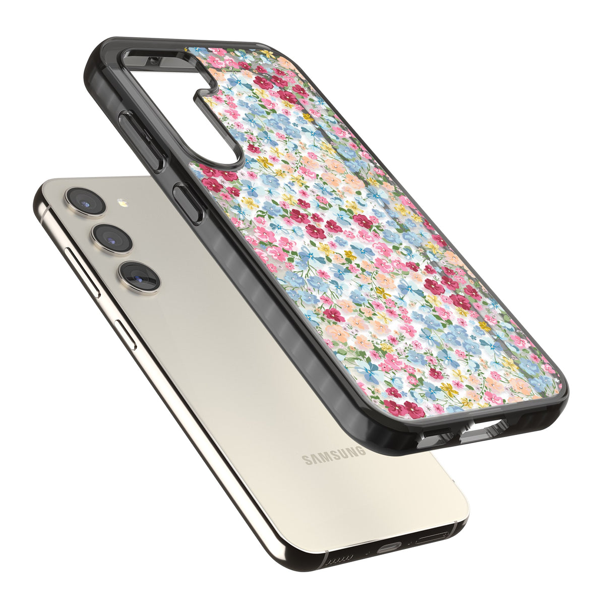 Venetian Meadow Samsung S22 / Samsung S22 Plus / Samsung S23 / Samsung S23 Plus / Samsung S24 / Samsung S24 Plus Impact Black Phone Case angled