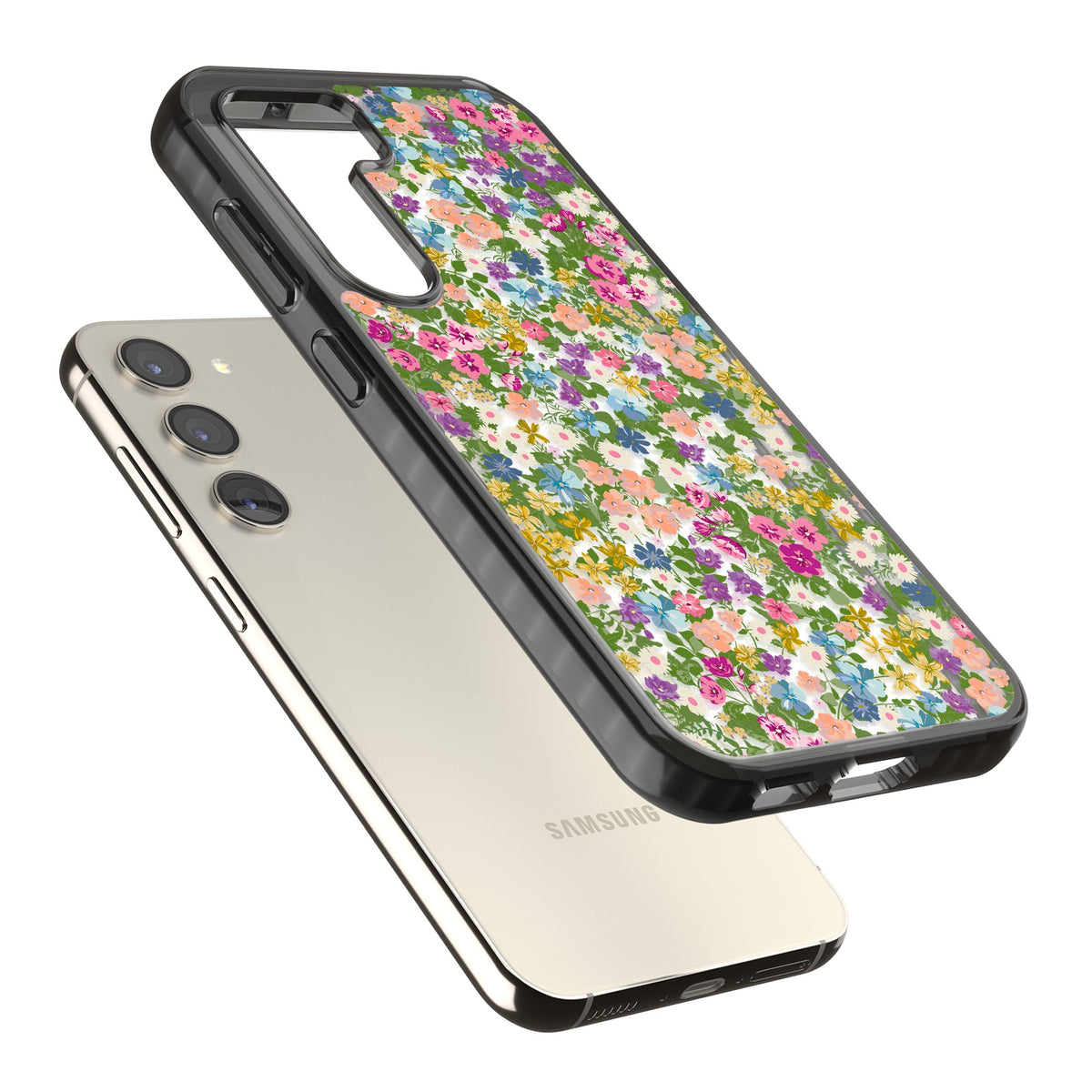 Tuscan Meadow Samsung S22 / Samsung S22 Plus / Samsung S23 / Samsung S23 Plus / Samsung S24 / Samsung S24 Plus Impact Black Phone Case angled