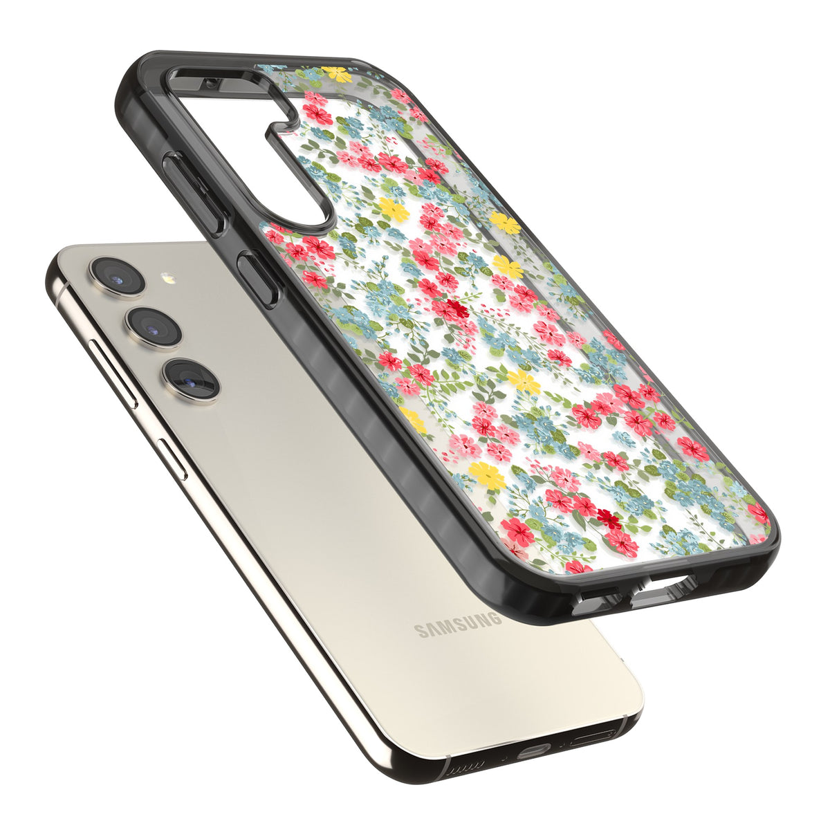 Sanremo Meadow Samsung S22 / Samsung S22 Plus / Samsung S23 / Samsung S23 Plus / Samsung S24 / Samsung S24 Plus Impact Black Phone Case angled