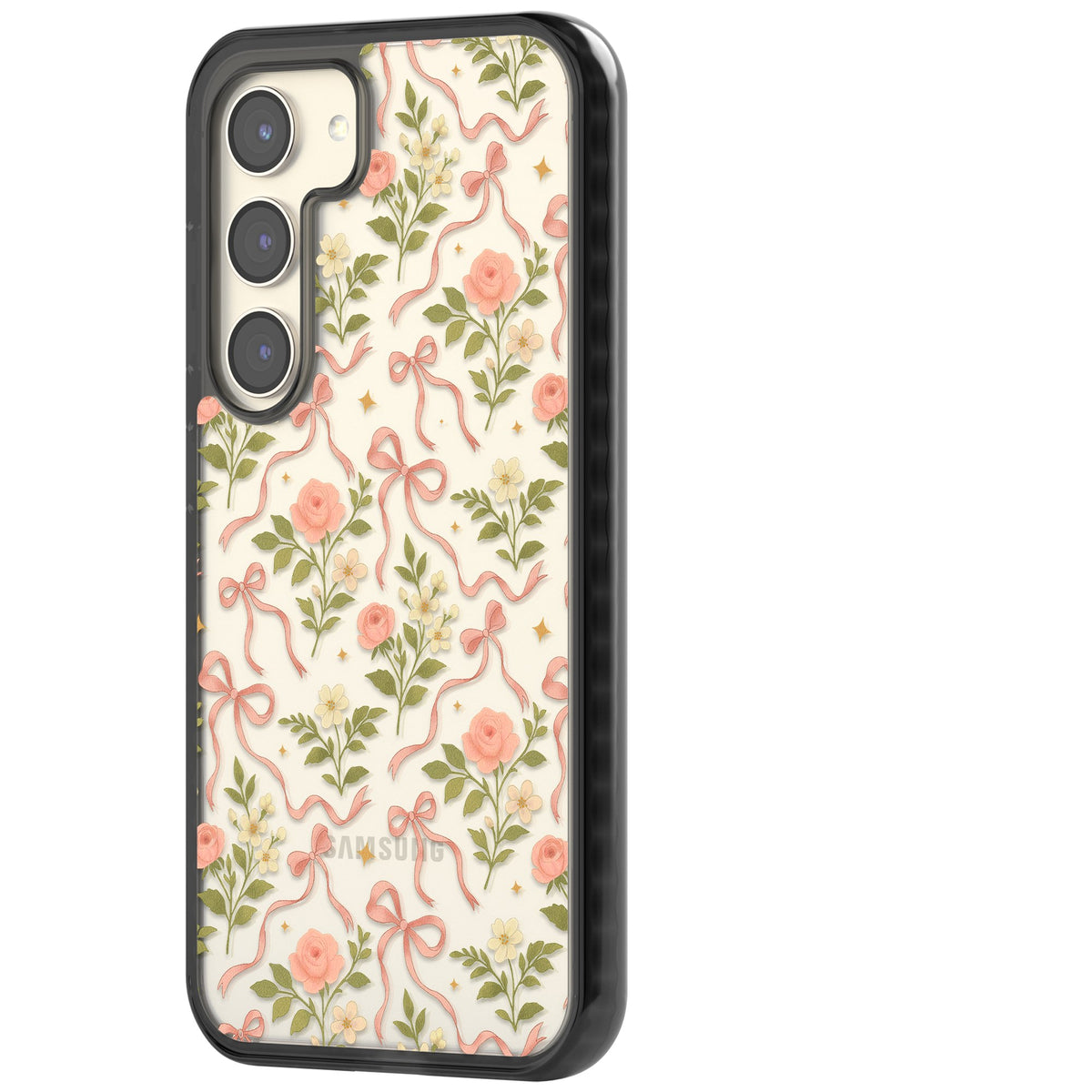 Ribbon Garden Samsung S22 / Samsung S22 Plus / Samsung S23 / Samsung S23 Plus / Samsung S24 / Samsung S24 Plus Impact Black Phone Case side