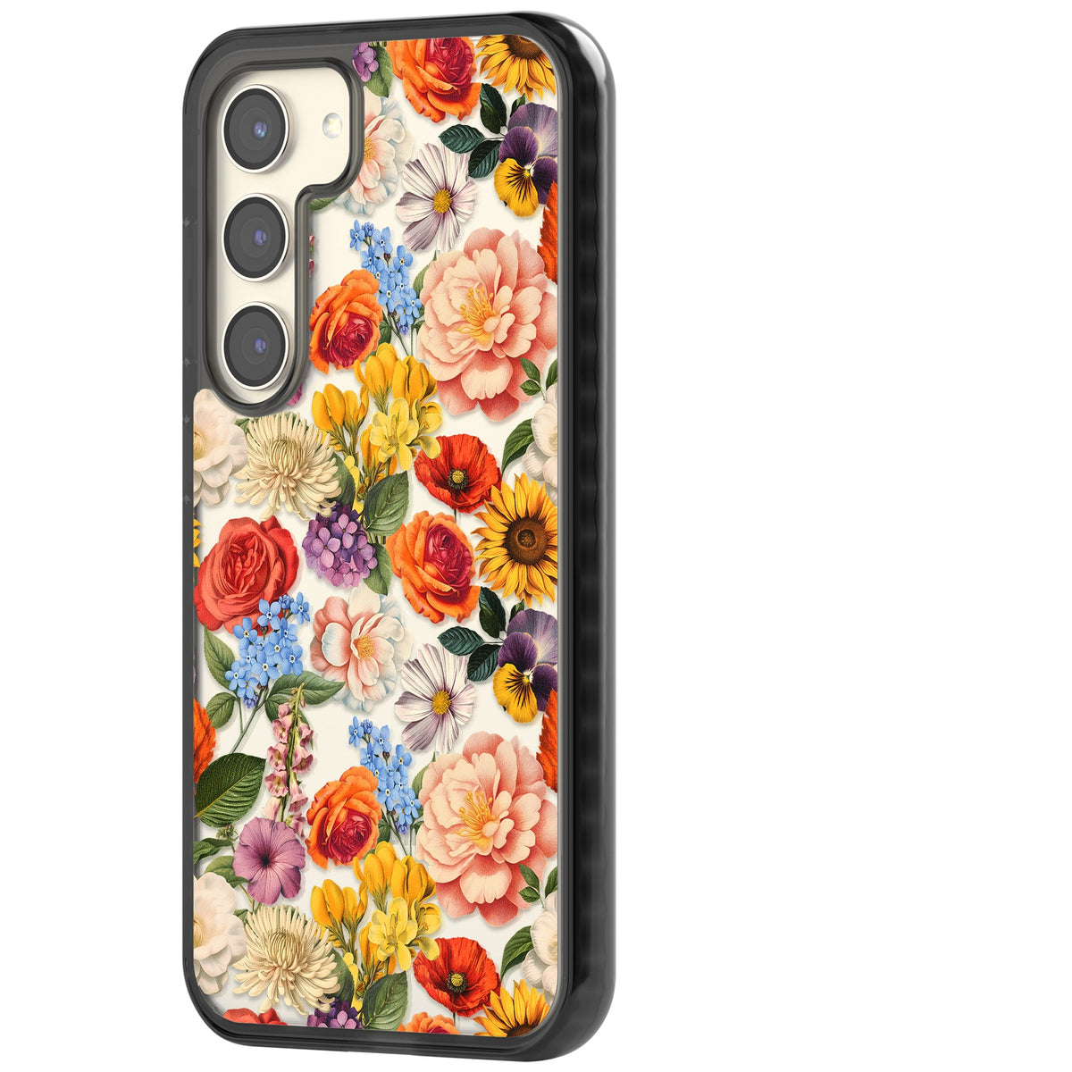 Bloom Basket Samsung S22 / Samsung S22 Plus / Samsung S23 / Samsung S23 Plus / Samsung S24 / Samsung S24 Plus Impact Black Phone Case side