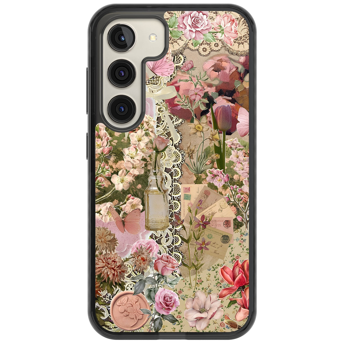 Rose Memoir Samsung S22 / Samsung S22 Plus / Samsung S23 / Samsung S23 Plus / Samsung S24 / Samsung S24 Plus Impact Black Phone Case front