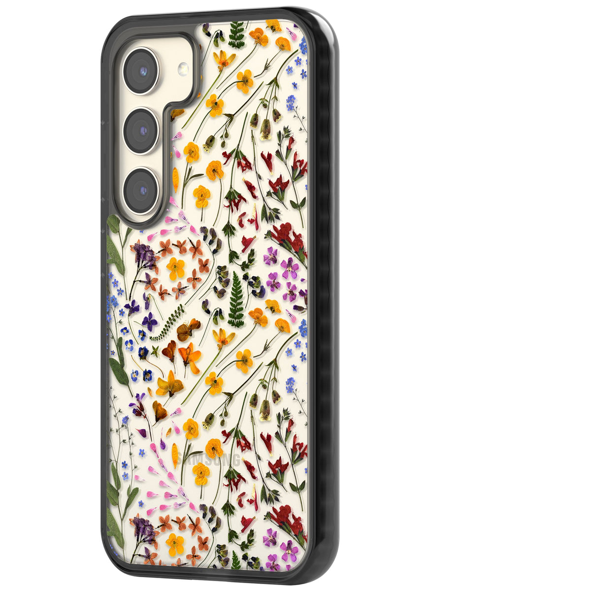 Wildflower Samsung S22 / Samsung S22 Plus / Samsung S23 / Samsung S23 Plus / Samsung S24 / Samsung S24 Plus Impact Black Phone Case side