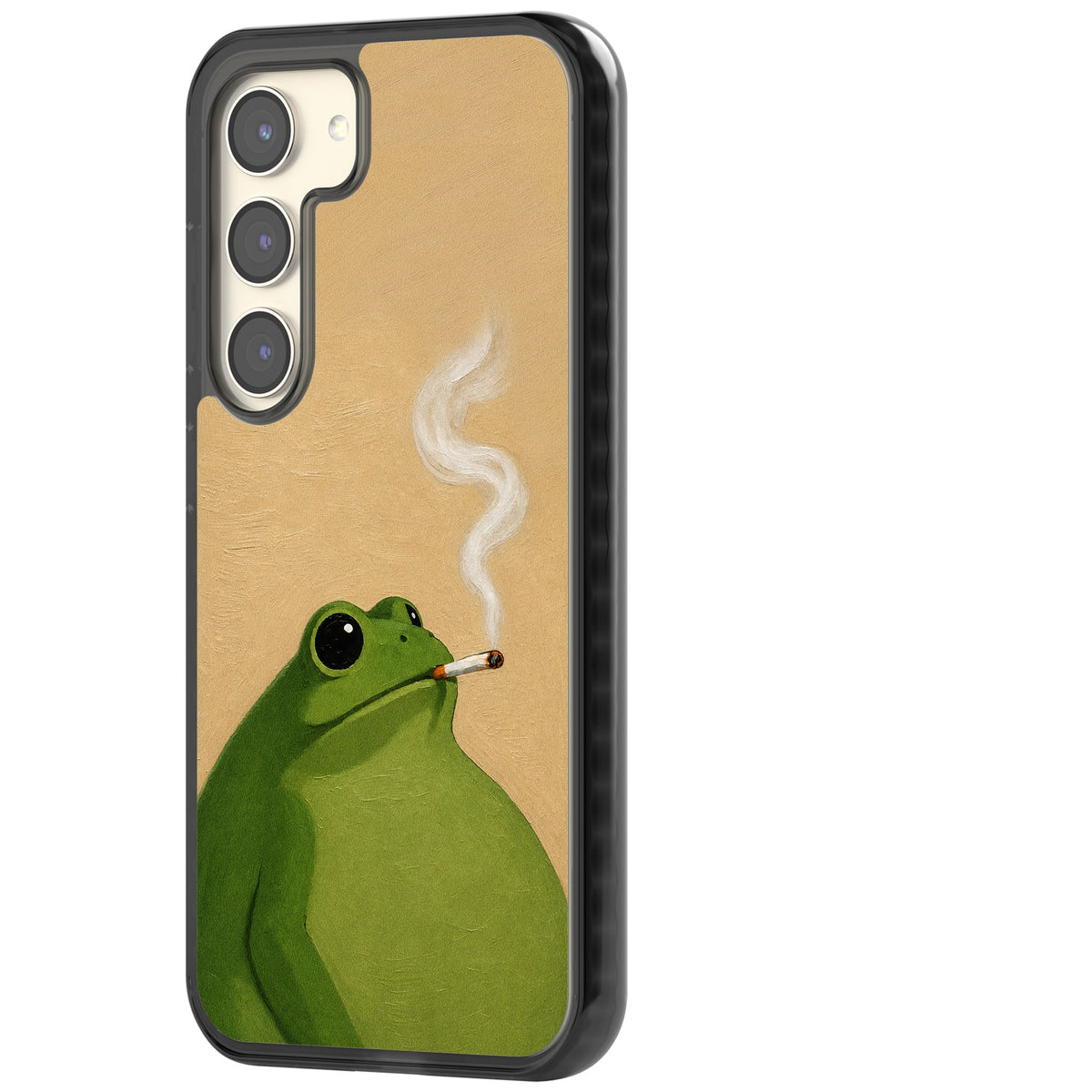 The Smoking Frog Samsung S22 / Samsung S22 Plus / Samsung S23 / Samsung S23 Plus / Samsung S24 / Samsung S24 Plus Impact Black Phone Case side