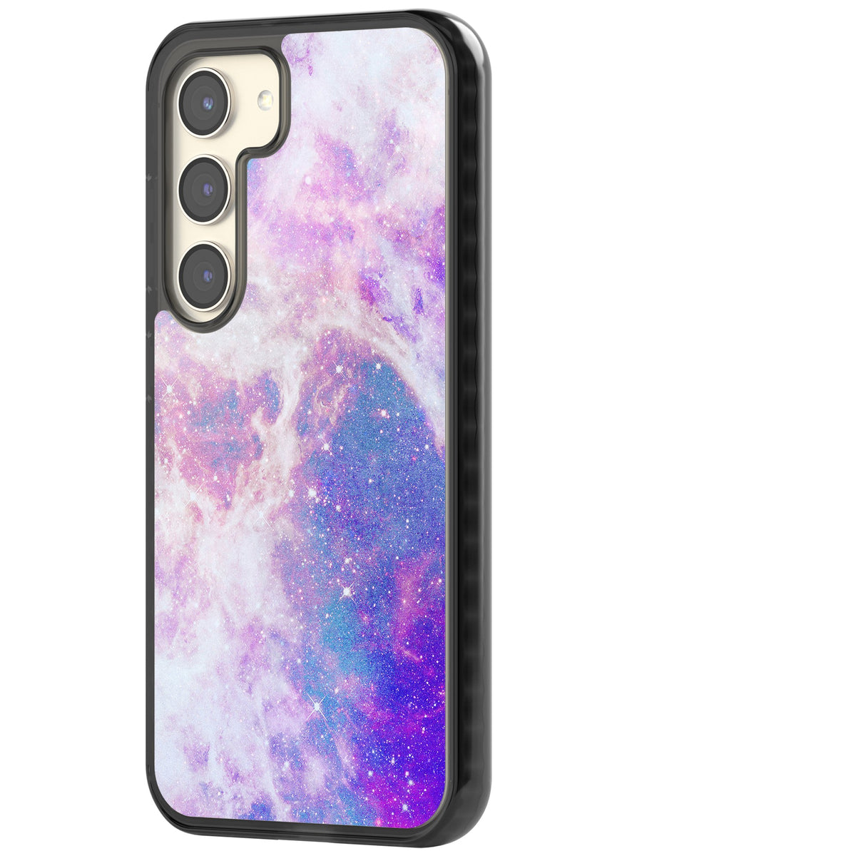 Pastel Galaxy Samsung S22 / Samsung S22 Plus / Samsung S23 / Samsung S23 Plus / Samsung S24 / Samsung S24 Plus Impact Black Phone Case side