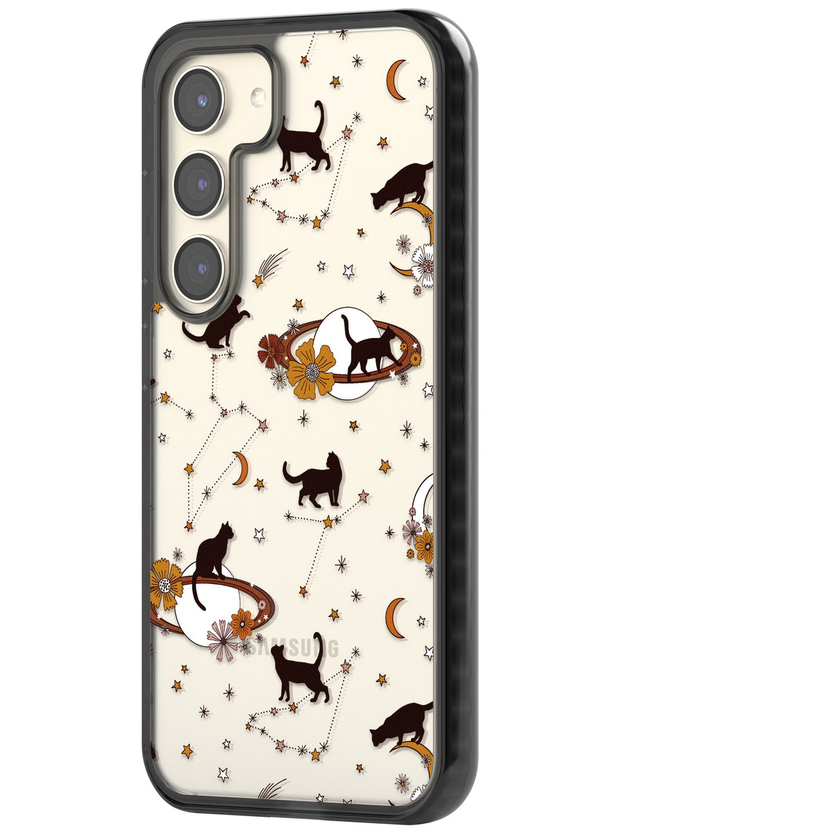 Cats And Astrology Samsung S22 / Samsung S22 Plus / Samsung S23 / Samsung S23 Plus / Samsung S24 / Samsung S24 Plus Impact Black Phone Case side