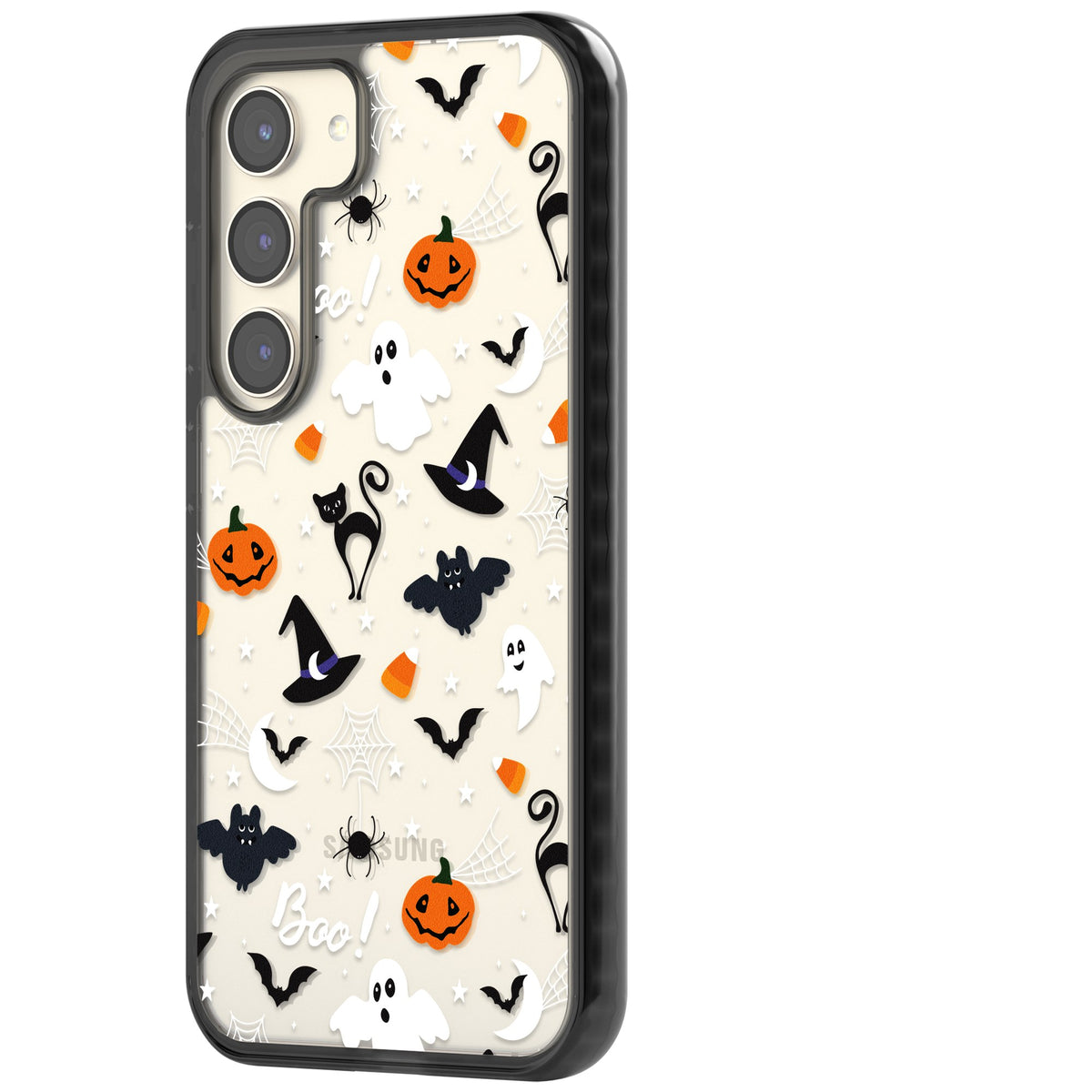 Halloween Mix Samsung S22 / Samsung S22 Plus / Samsung S23 / Samsung S23 Plus / Samsung S24 / Samsung S24 Plus Impact Black Phone Case side