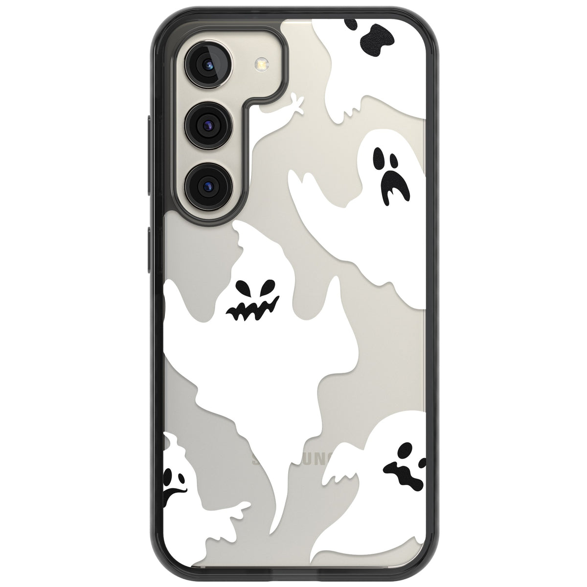 Ghost Pattern Samsung S22 / Samsung S22 Plus / Samsung S23 / Samsung S23 Plus / Samsung S24 / Samsung S24 Plus Impact Black Phone Case front