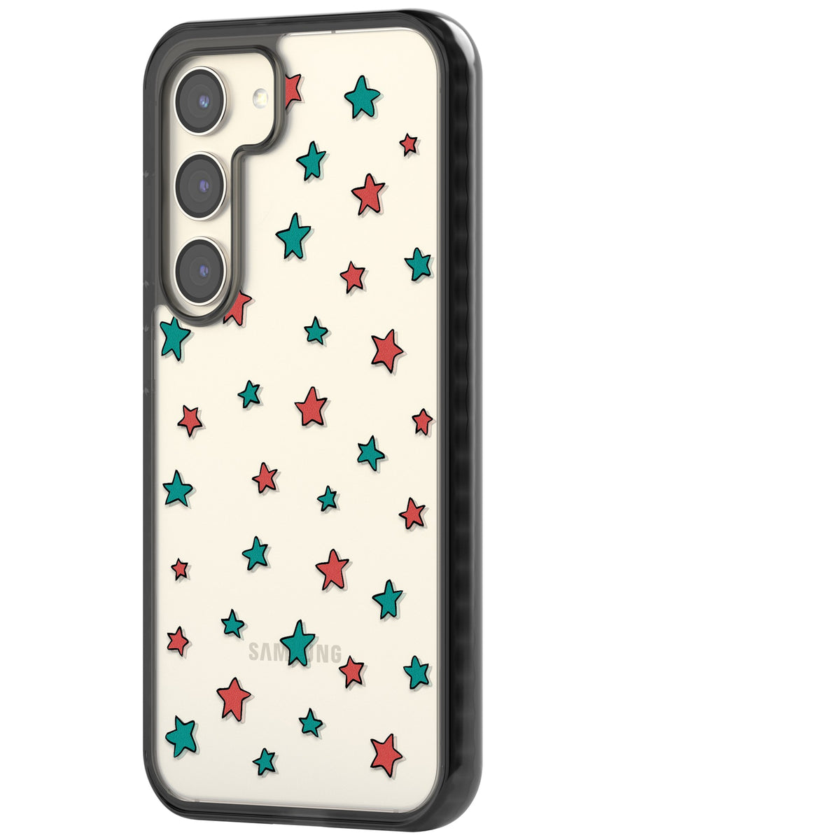 Heartstopper Stars Pattern Samsung S22 / Samsung S22 Plus / Samsung S23 / Samsung S23 Plus / Samsung S24 / Samsung S24 Plus Impact Black Phone Case side