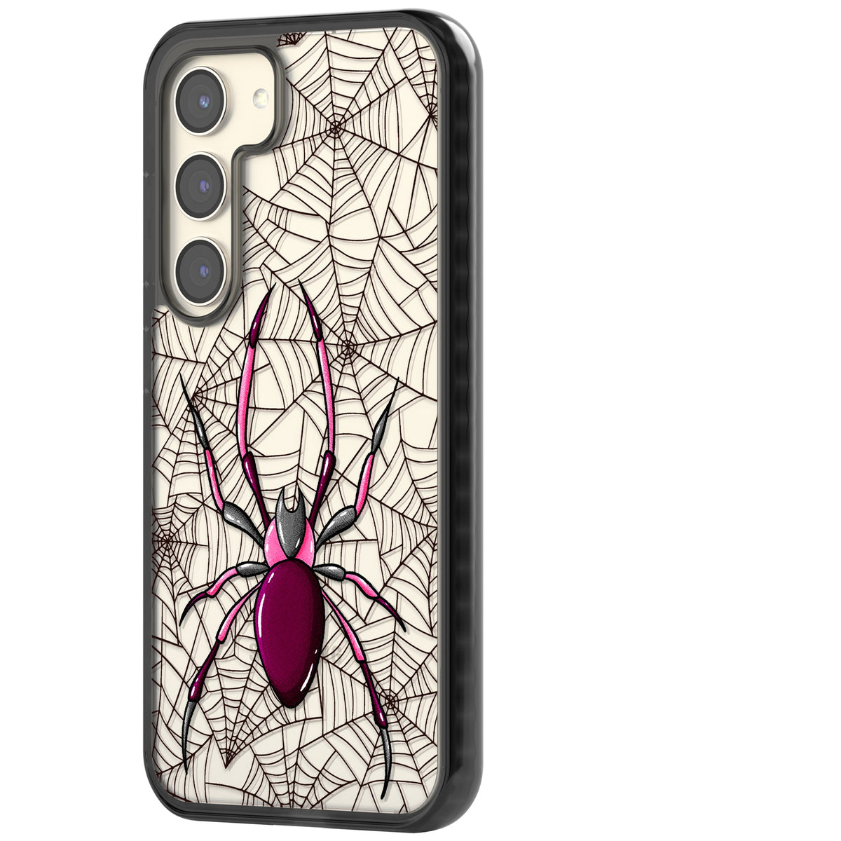 Arachnophobia Samsung S22 / Samsung S22 Plus / Samsung S23 / Samsung S23 Plus / Samsung S24 / Samsung S24 Plus Impact Black Phone Case side