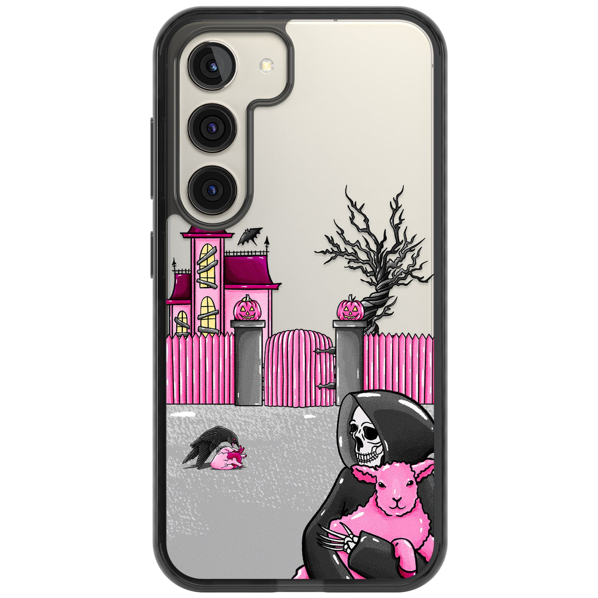 Pink Requiem Samsung S22 / Samsung S22 Plus / Samsung S23 / Samsung S23 Plus / Samsung S24 / Samsung S24 Plus Impact Black Phone Case front