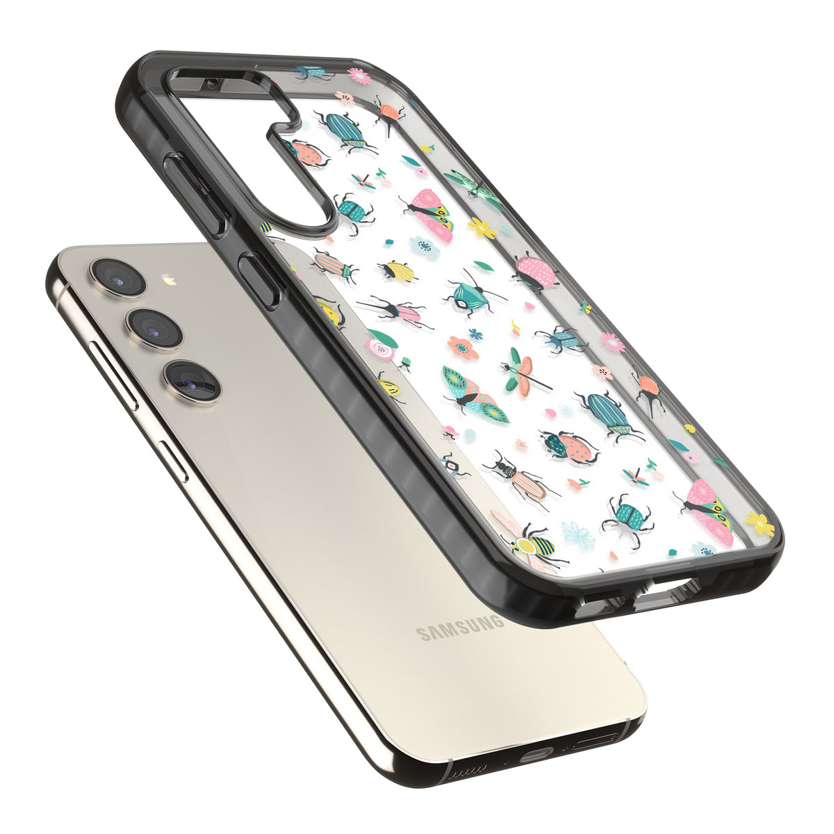 Bug Life Samsung S22 / Samsung S22 Plus / Samsung S23 / Samsung S23 Plus / Samsung S24 / Samsung S24 Plus Impact Black Phone Case angled