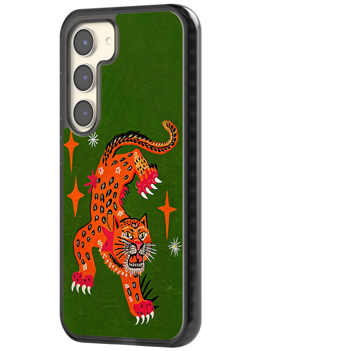 Fierce Jaguar Samsung S22 / Samsung S22 Plus / Samsung S23 / Samsung S23 Plus / Samsung S24 / Samsung S24 Plus Impact Black Phone Case side