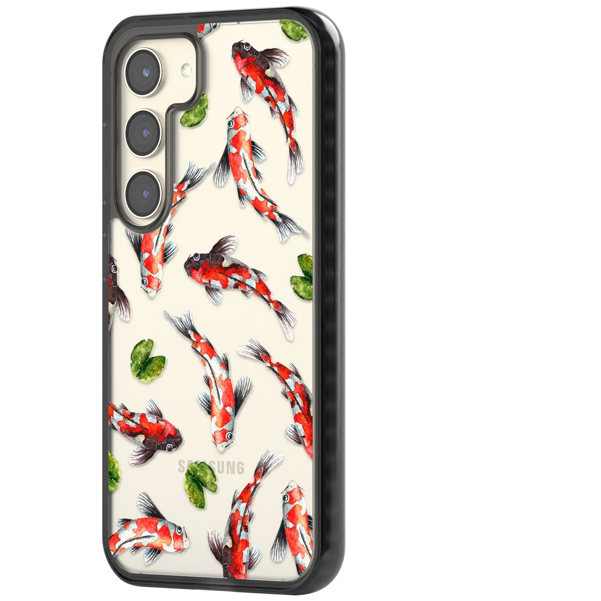Koi Fish In Watercolour Samsung S22 / Samsung S22 Plus / Samsung S23 / Samsung S23 Plus / Samsung S24 / Samsung S24 Plus Impact Black Phone Case side