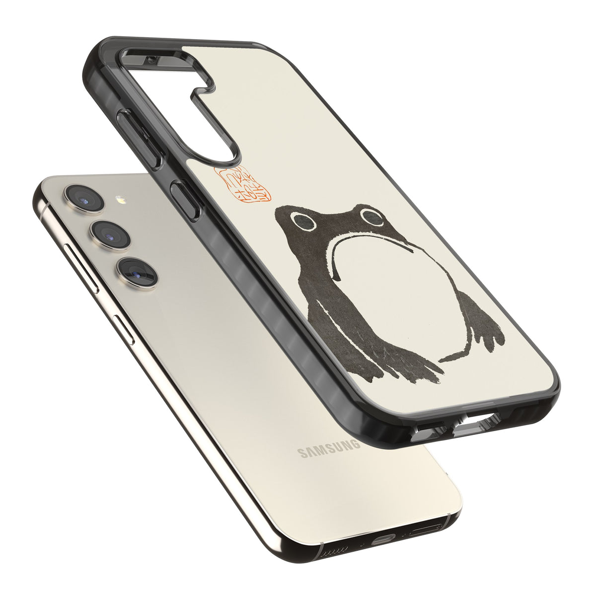Matsumoto Hoji Samsung S22 / Samsung S22 Plus / Samsung S23 / Samsung S23 Plus / Samsung S24 / Samsung S24 Plus Impact Black Phone Case angled