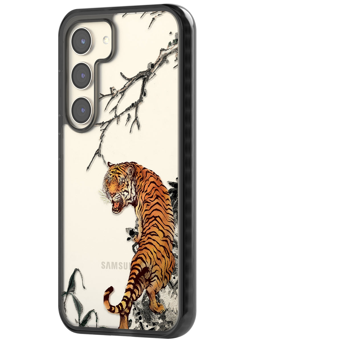 Roaring Tiger Samsung S22 / Samsung S22 Plus / Samsung S23 / Samsung S23 Plus / Samsung S24 / Samsung S24 Plus Impact Black Phone Case side