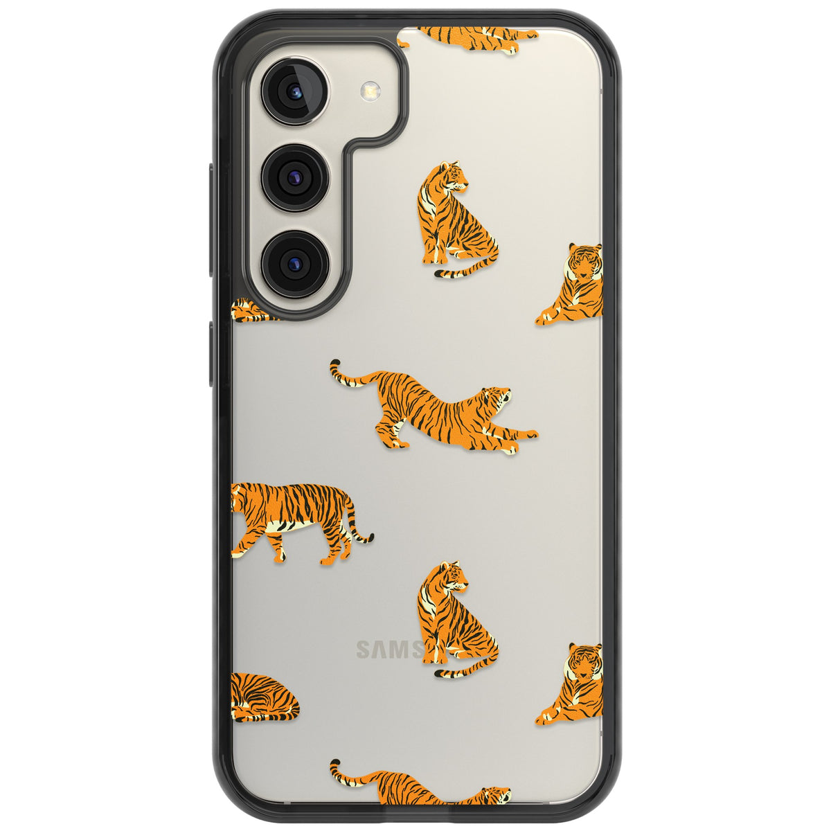 Tiger Lounge Samsung S22 / Samsung S22 Plus / Samsung S23 / Samsung S23 Plus / Samsung S24 / Samsung S24 Plus Impact Black Phone Case front