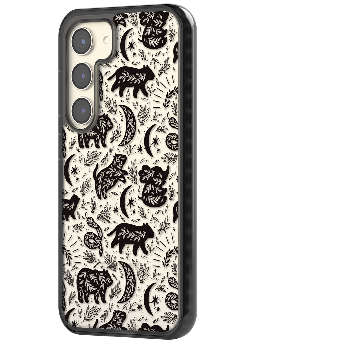 Midnight Forest Animals Samsung S22 / Samsung S22 Plus / Samsung S23 / Samsung S23 Plus / Samsung S24 / Samsung S24 Plus Impact Black Phone Case side