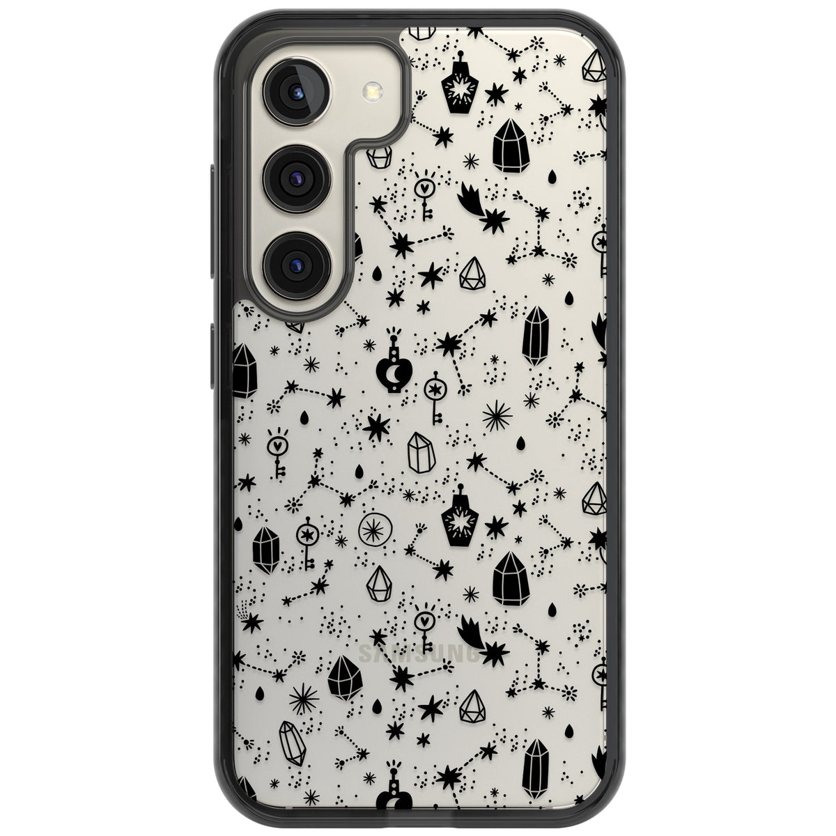 Black Cosmic Crystal Samsung S22 / Samsung S22 Plus / Samsung S23 / Samsung S23 Plus / Samsung S24 / Samsung S24 Plus Impact Black Phone Case front