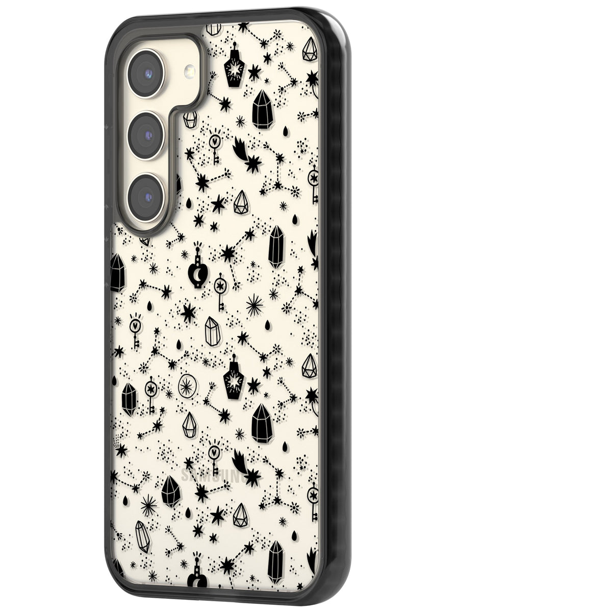 Black Cosmic Crystal Samsung S22 / Samsung S22 Plus / Samsung S23 / Samsung S23 Plus / Samsung S24 / Samsung S24 Plus Impact Black Phone Case side