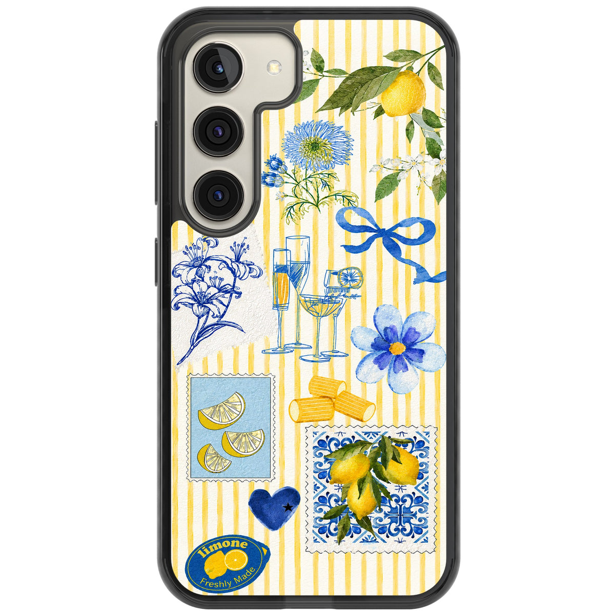 Limone Riviera Samsung S22 / Samsung S22 Plus / Samsung S23 / Samsung S23 Plus / Samsung S24 / Samsung S24 Plus Impact Black Phone Case front