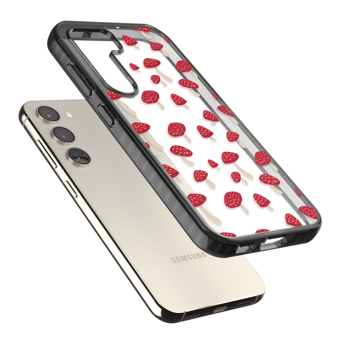 Magical Mushrooms Samsung S22 / Samsung S22 Plus / Samsung S23 / Samsung S23 Plus / Samsung S24 / Samsung S24 Plus Impact Black Phone Case angled
