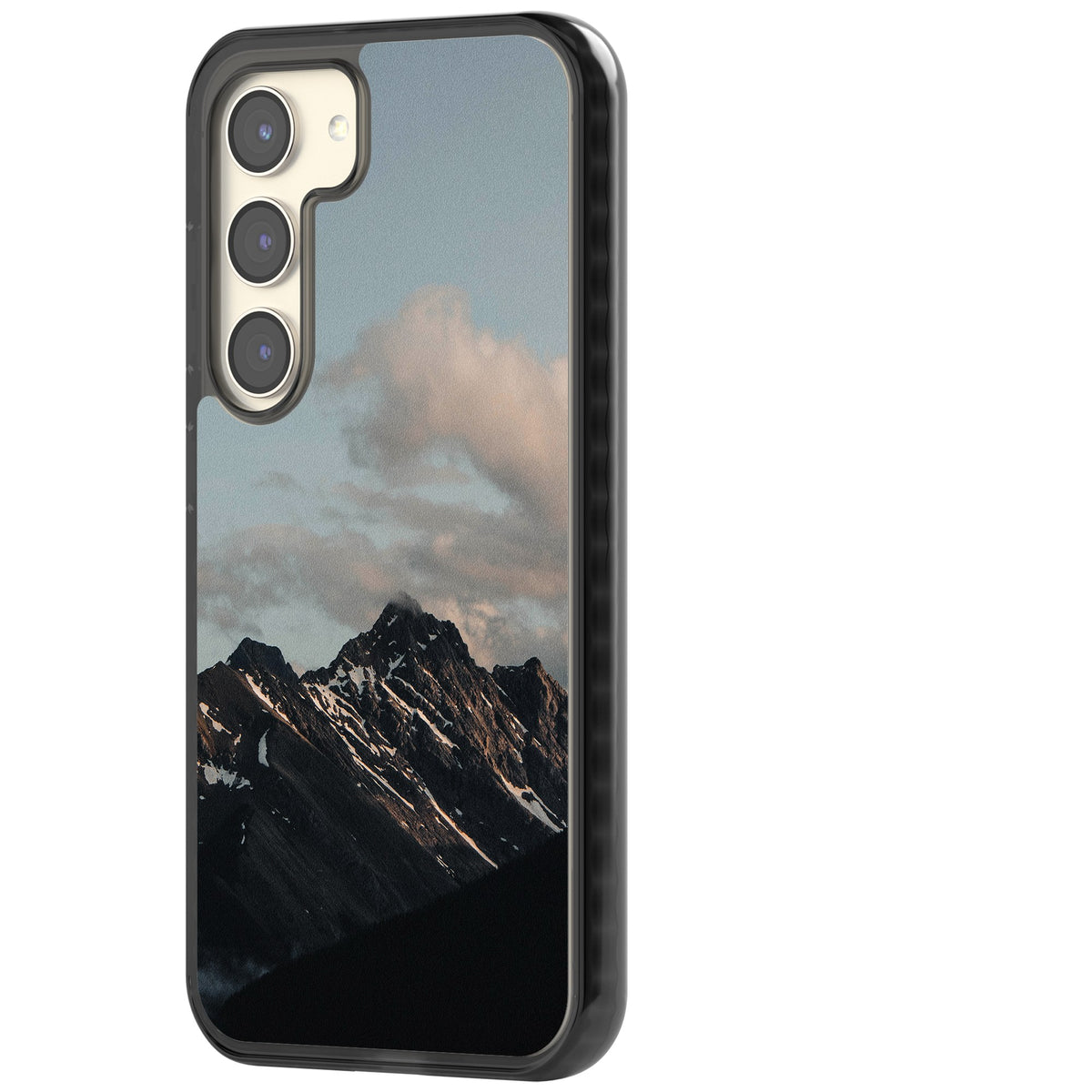 Twilight Mountain Samsung S22 / Samsung S22 Plus / Samsung S23 / Samsung S23 Plus / Samsung S24 / Samsung S24 Plus Impact Black Phone Case side