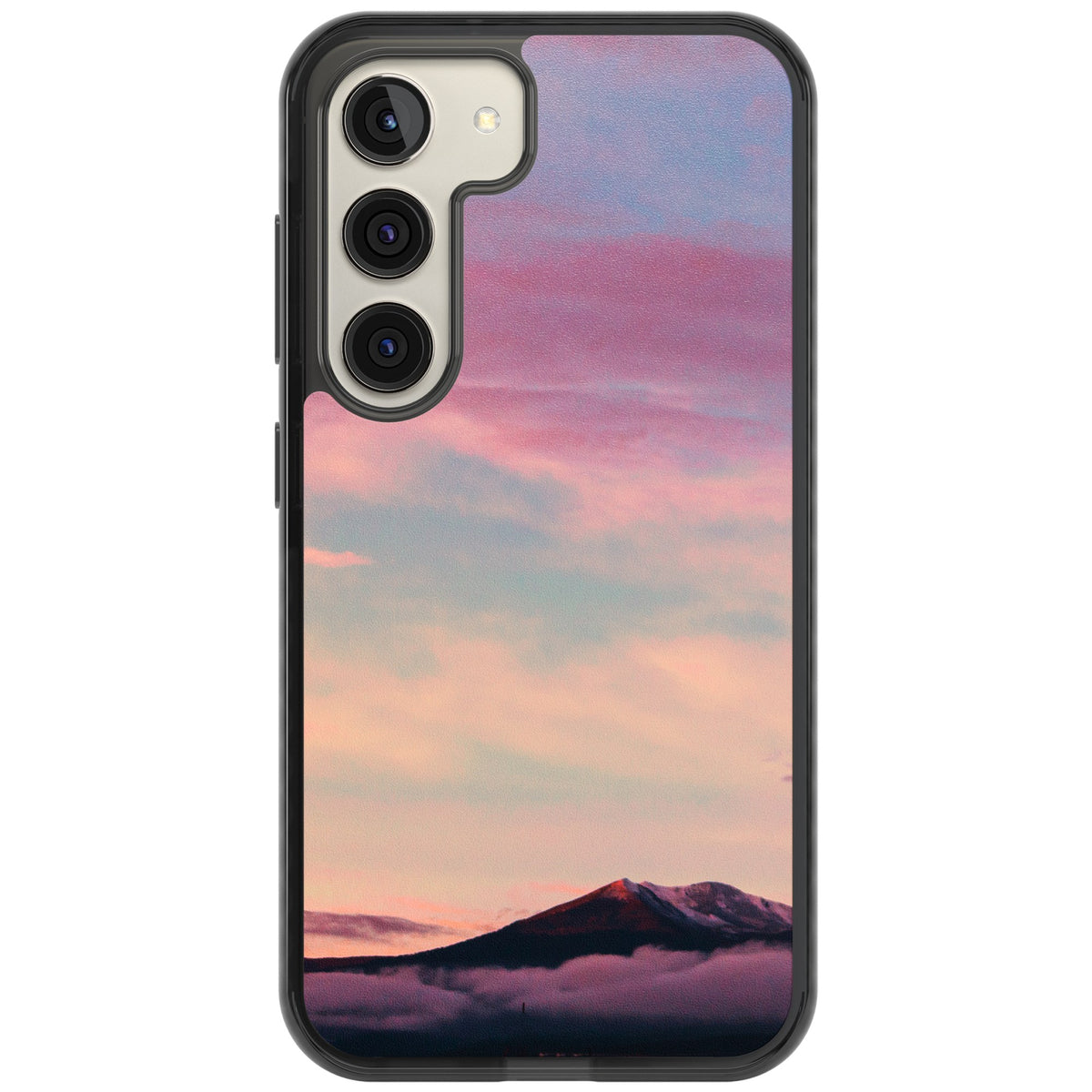 Pastel Mountain Sunset Samsung S22 / Samsung S22 Plus / Samsung S23 / Samsung S23 Plus / Samsung S24 / Samsung S24 Plus Impact Black Phone Case front