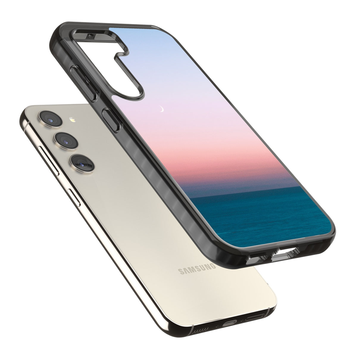 Twilight Horizon Samsung S22 / Samsung S22 Plus / Samsung S23 / Samsung S23 Plus / Samsung S24 / Samsung S24 Plus Impact Black Phone Case angled