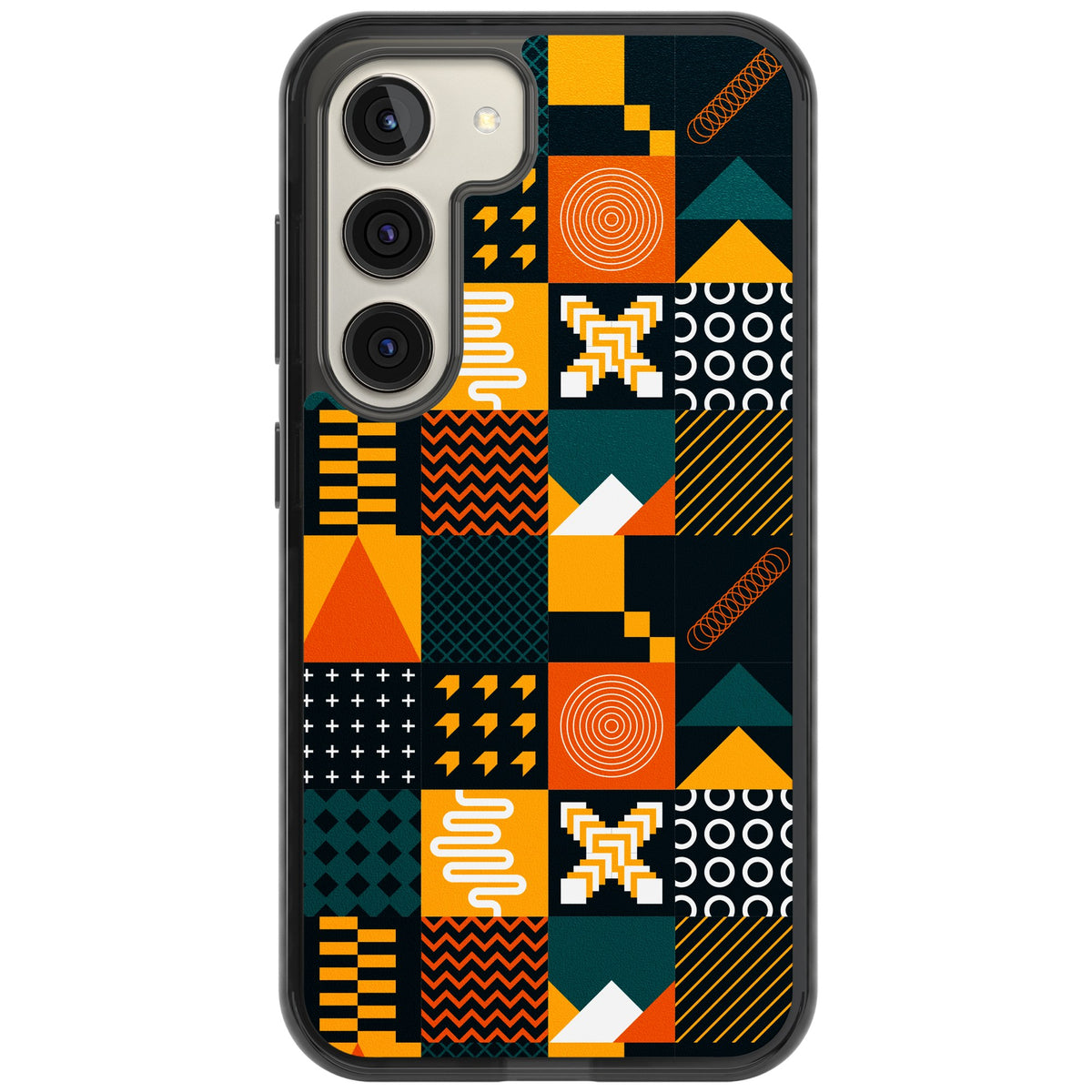 Amber Grid Samsung S22 / Samsung S22 Plus / Samsung S23 / Samsung S23 Plus / Samsung S24 / Samsung S24 Plus Impact Black Phone Case front