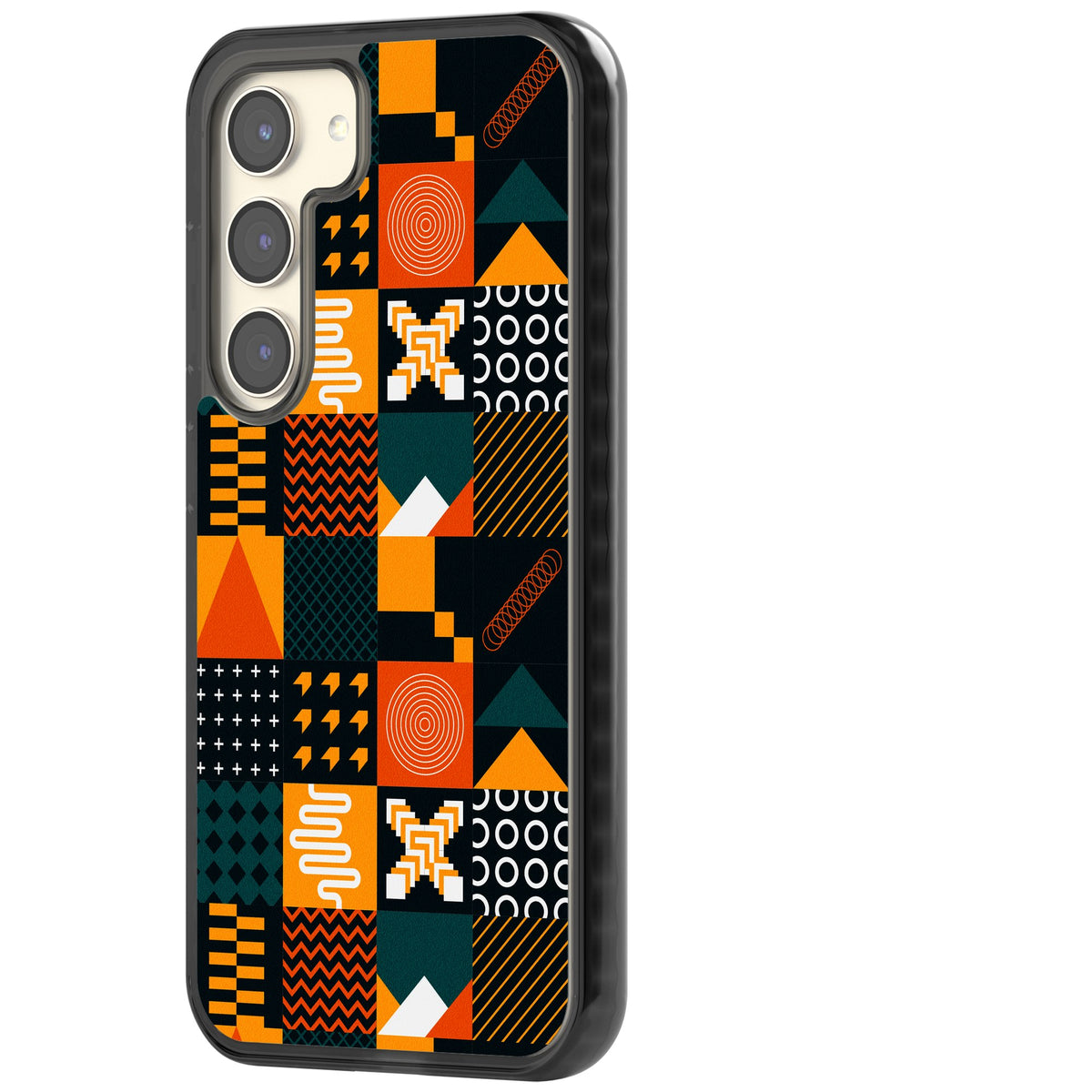 Amber Grid Samsung S22 / Samsung S22 Plus / Samsung S23 / Samsung S23 Plus / Samsung S24 / Samsung S24 Plus Impact Black Phone Case side