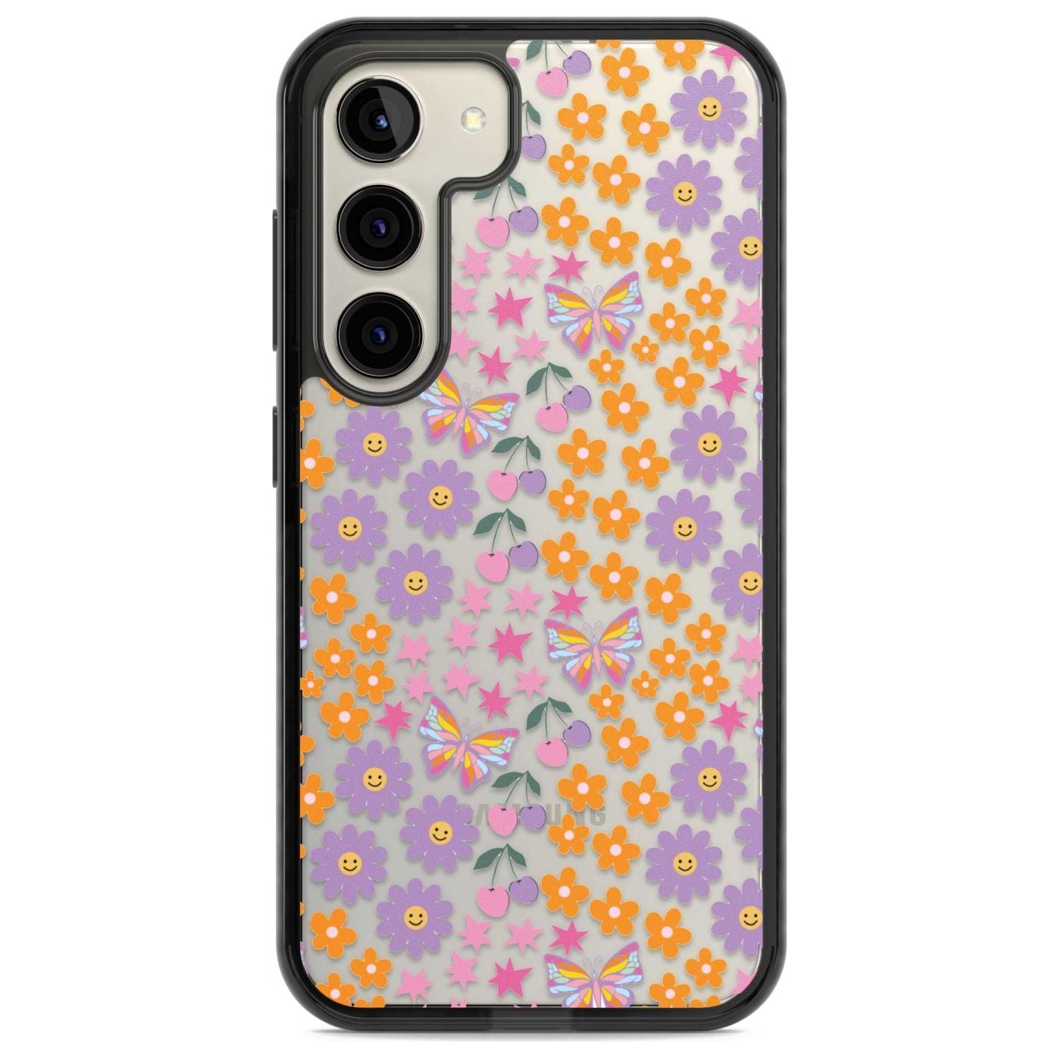 Botanical Bombardment Phone Case Samsung S22 / Black Impact Case,Samsung S23 / Black Impact Case Blanc Space