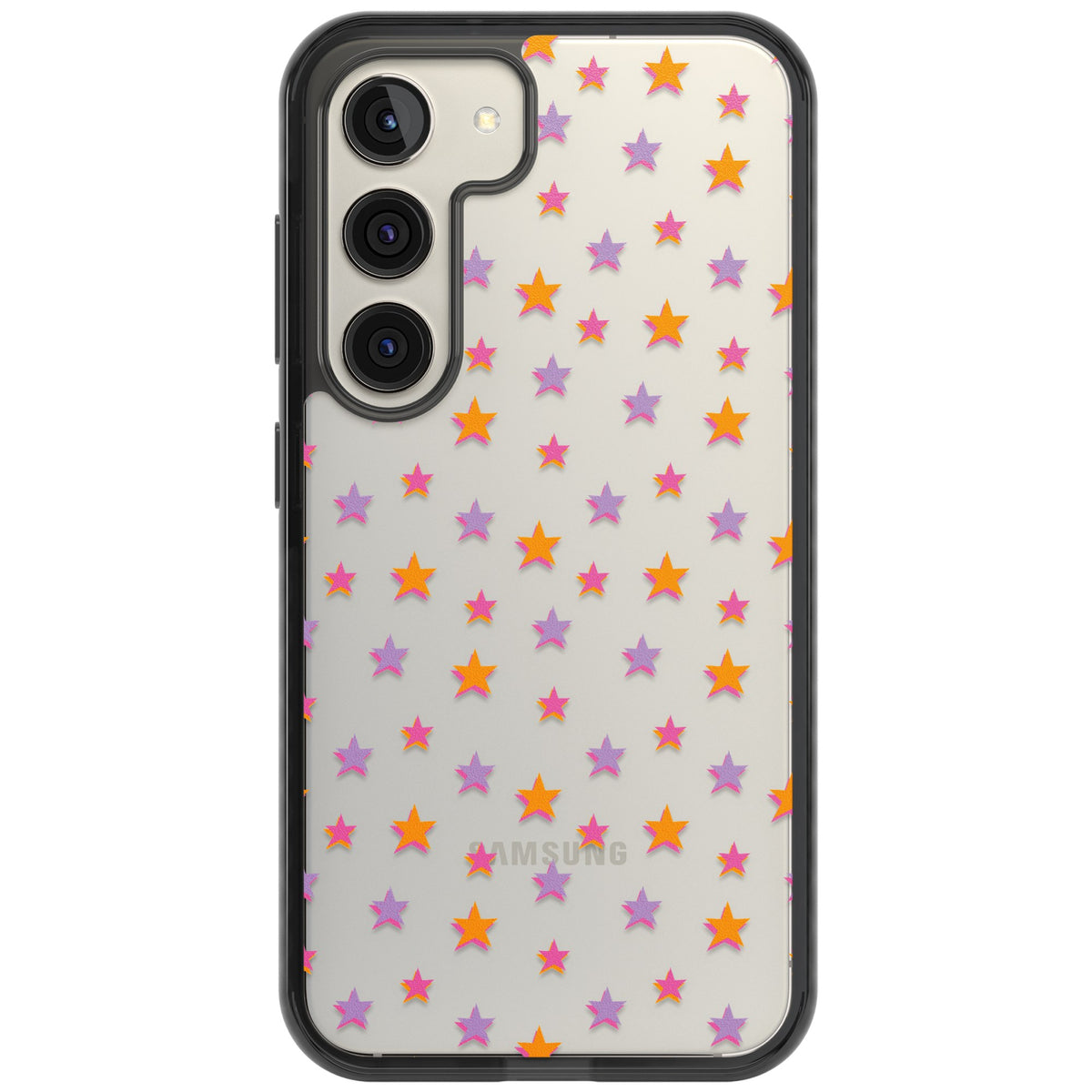 Spangling Stars Samsung S22 / Samsung S22 Plus / Samsung S23 / Samsung S23 Plus / Samsung S24 / Samsung S24 Plus Impact Black Phone Case front